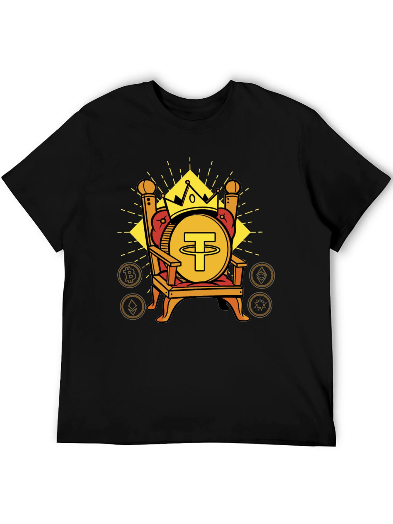 Crypto King T-Shirt - Tether USDT Throne Design