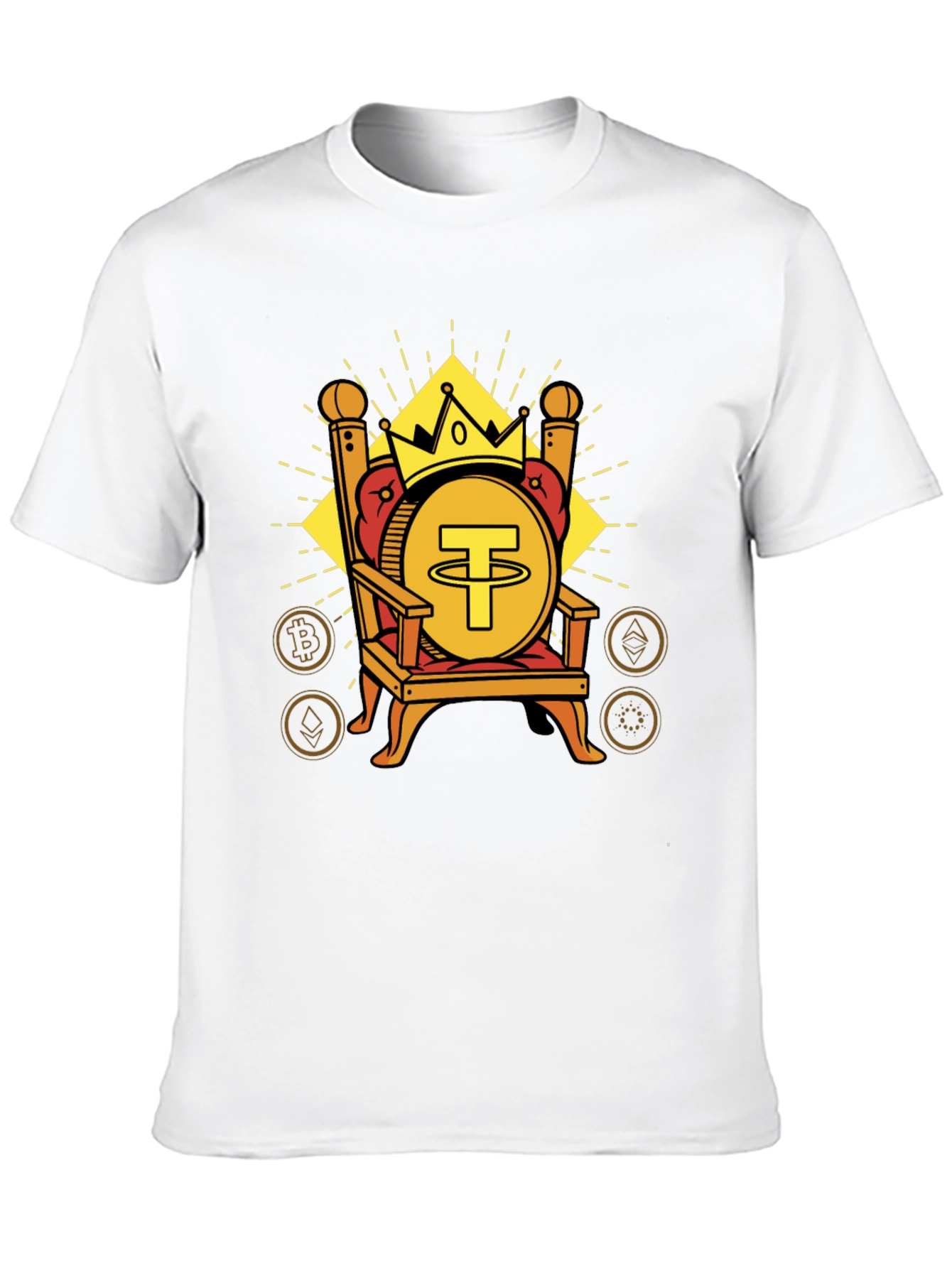 Crypto King T-Shirt - Tether USDT Throne Design