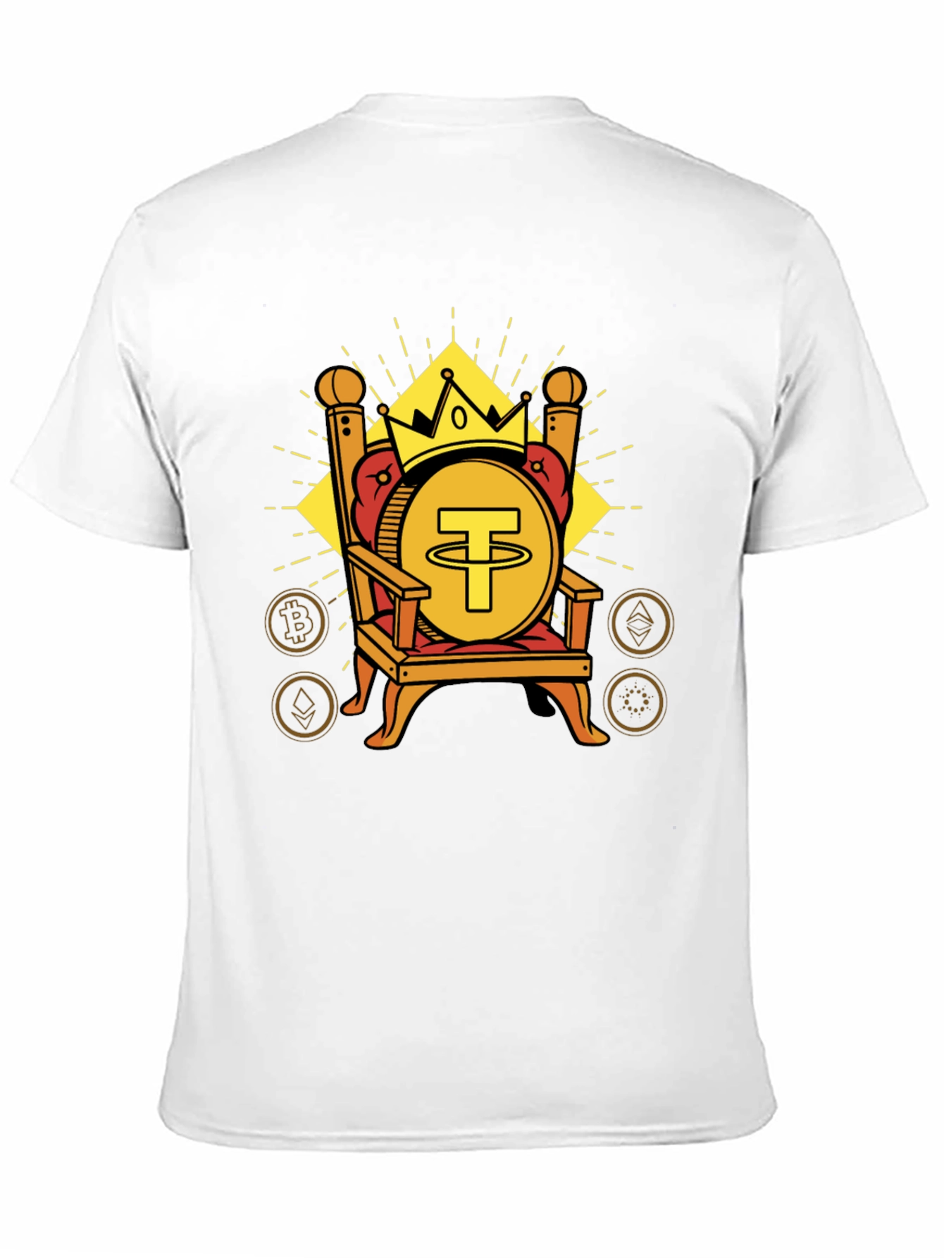 Crypto King T-Shirt - Tether USDT Throne Design