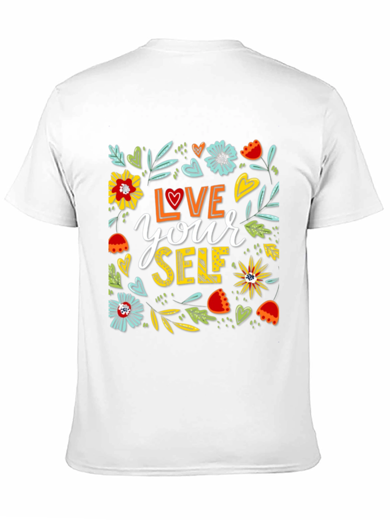 Love Yourself Graphic Tee - Floral Design