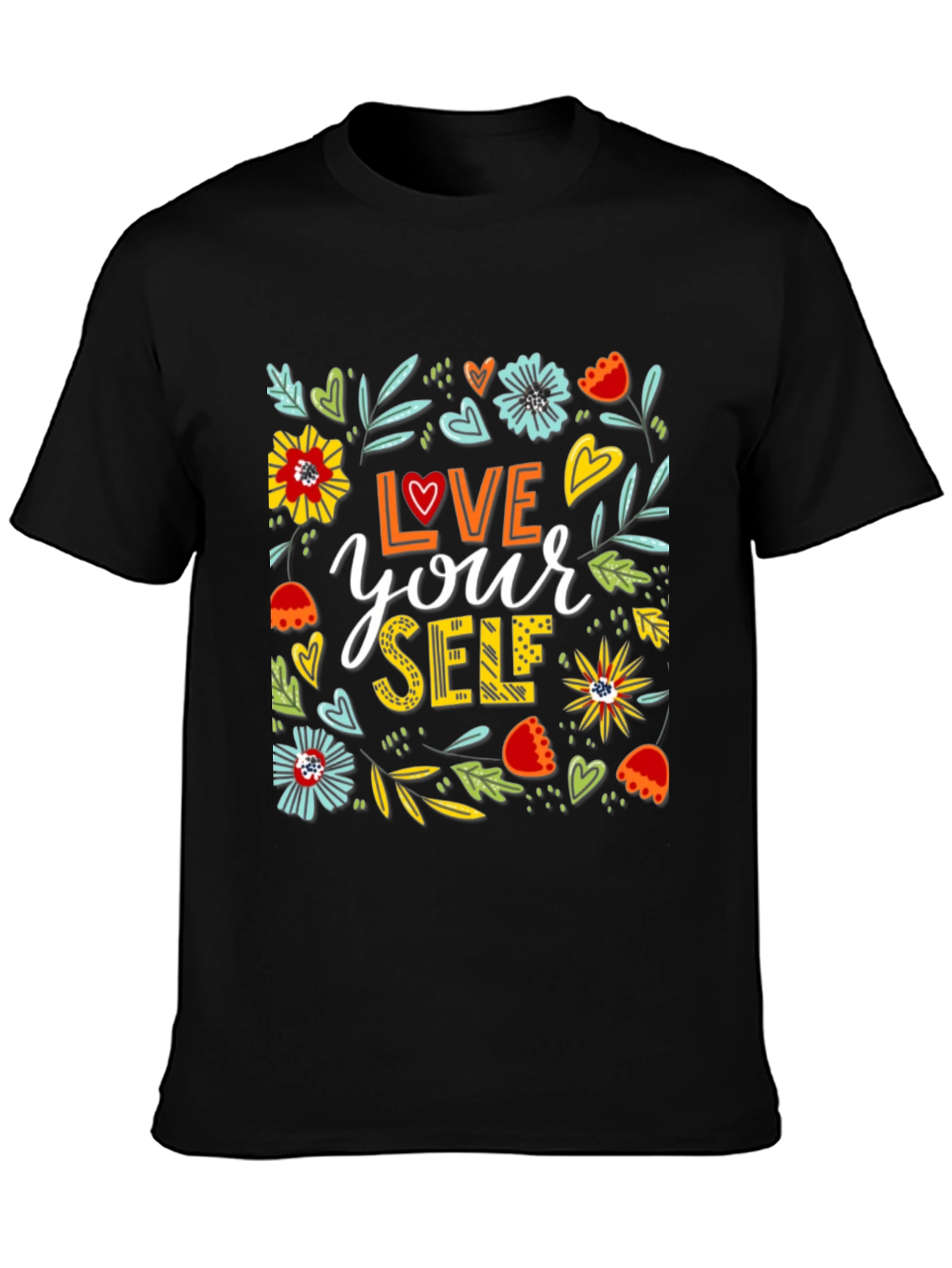 Love Yourself Graphic Tee - Floral Design