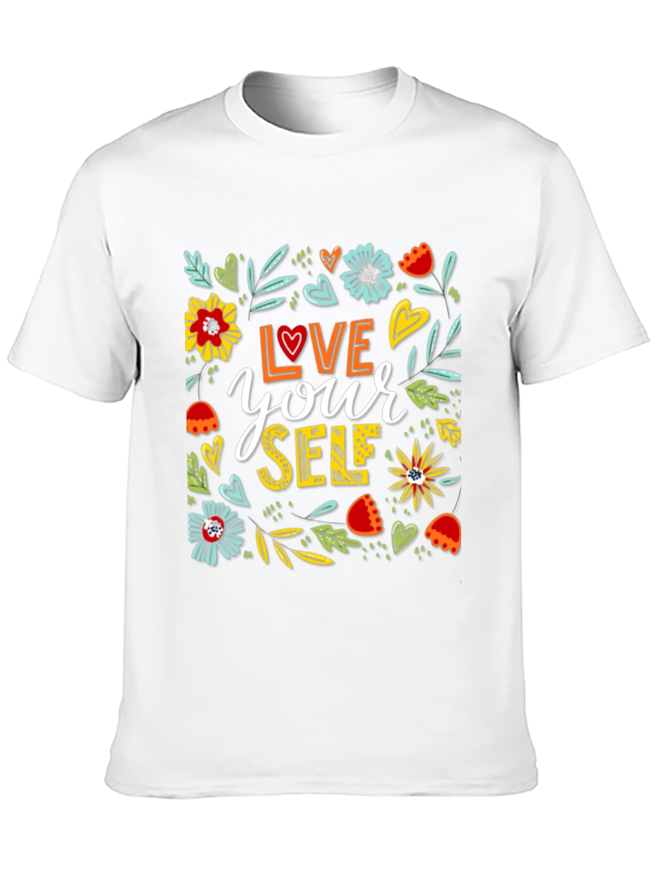 Love Yourself Graphic Tee - Floral Design