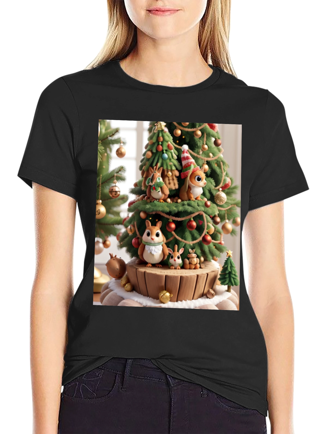 Festive Squirrel Christmas Tree T-Shirt