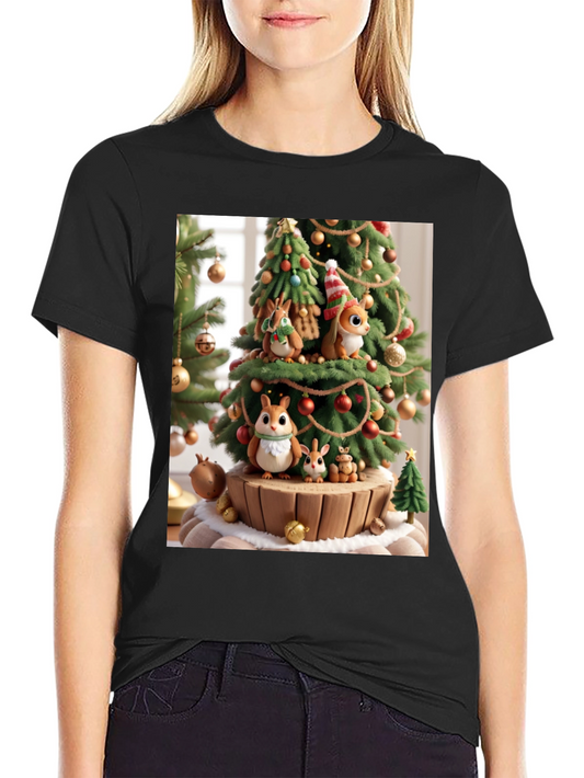 Festive Squirrel Christmas Tree T-Shirt