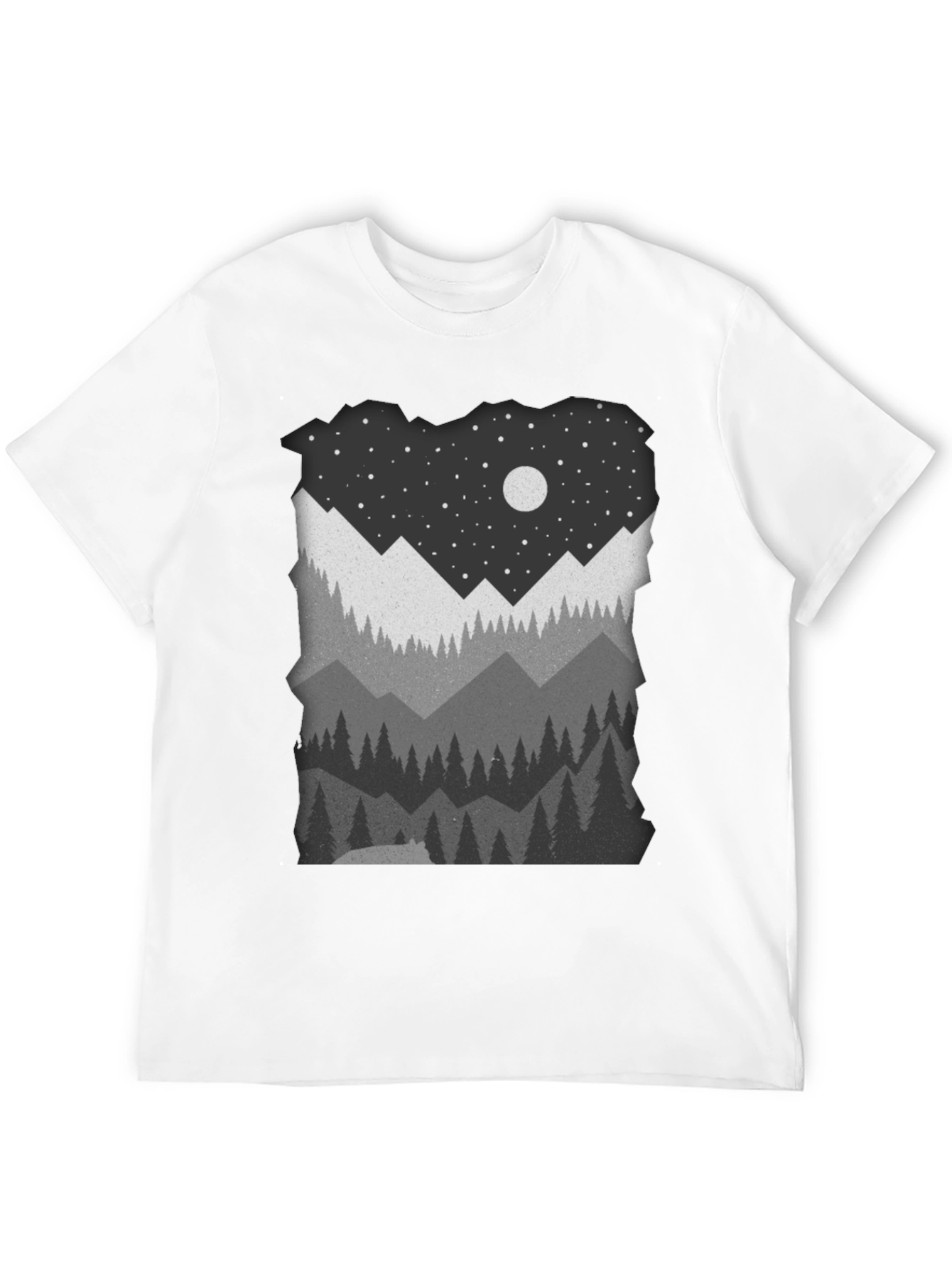 Mountain Nightscape Graphic Tee - Nature Inspired Apparel