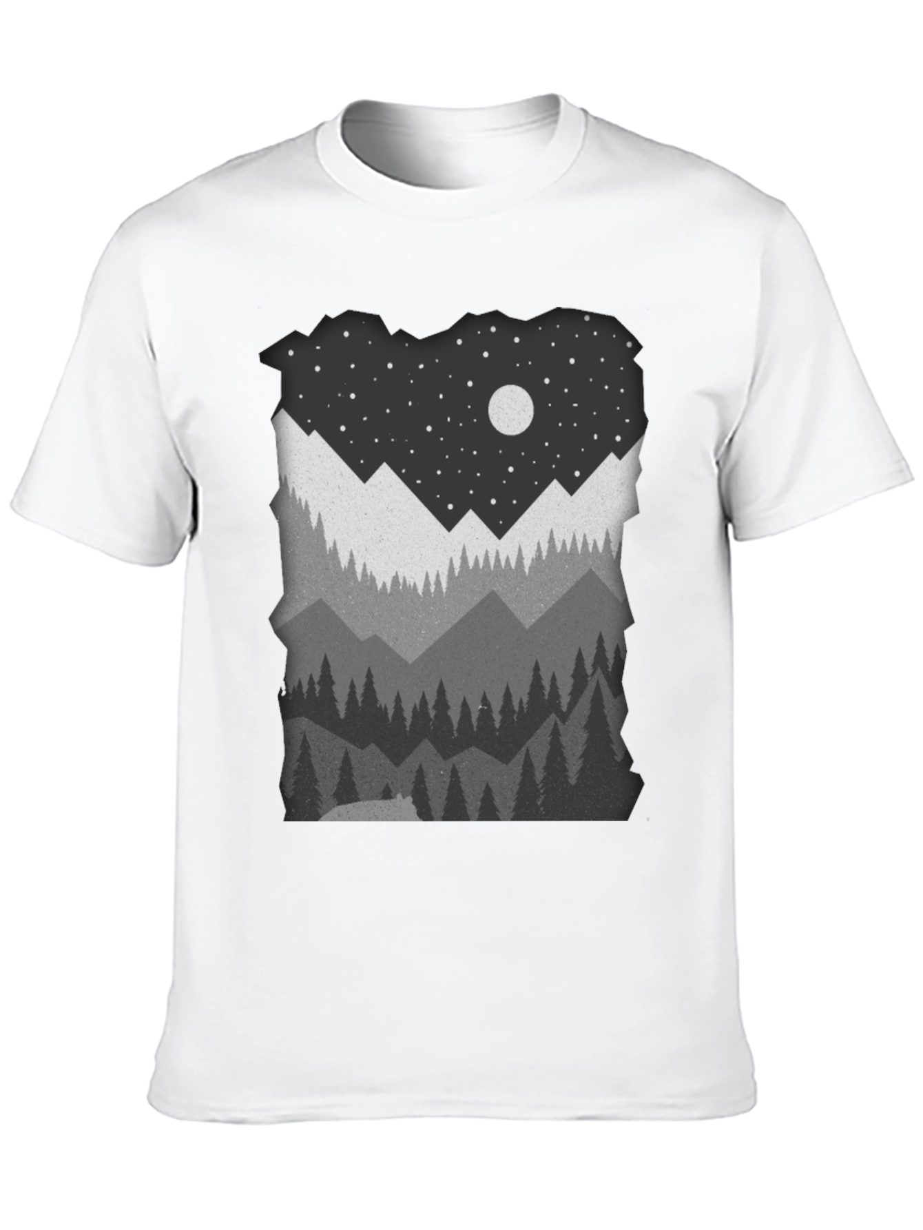 Mountain Nightscape Graphic Tee - Nature Inspired Apparel