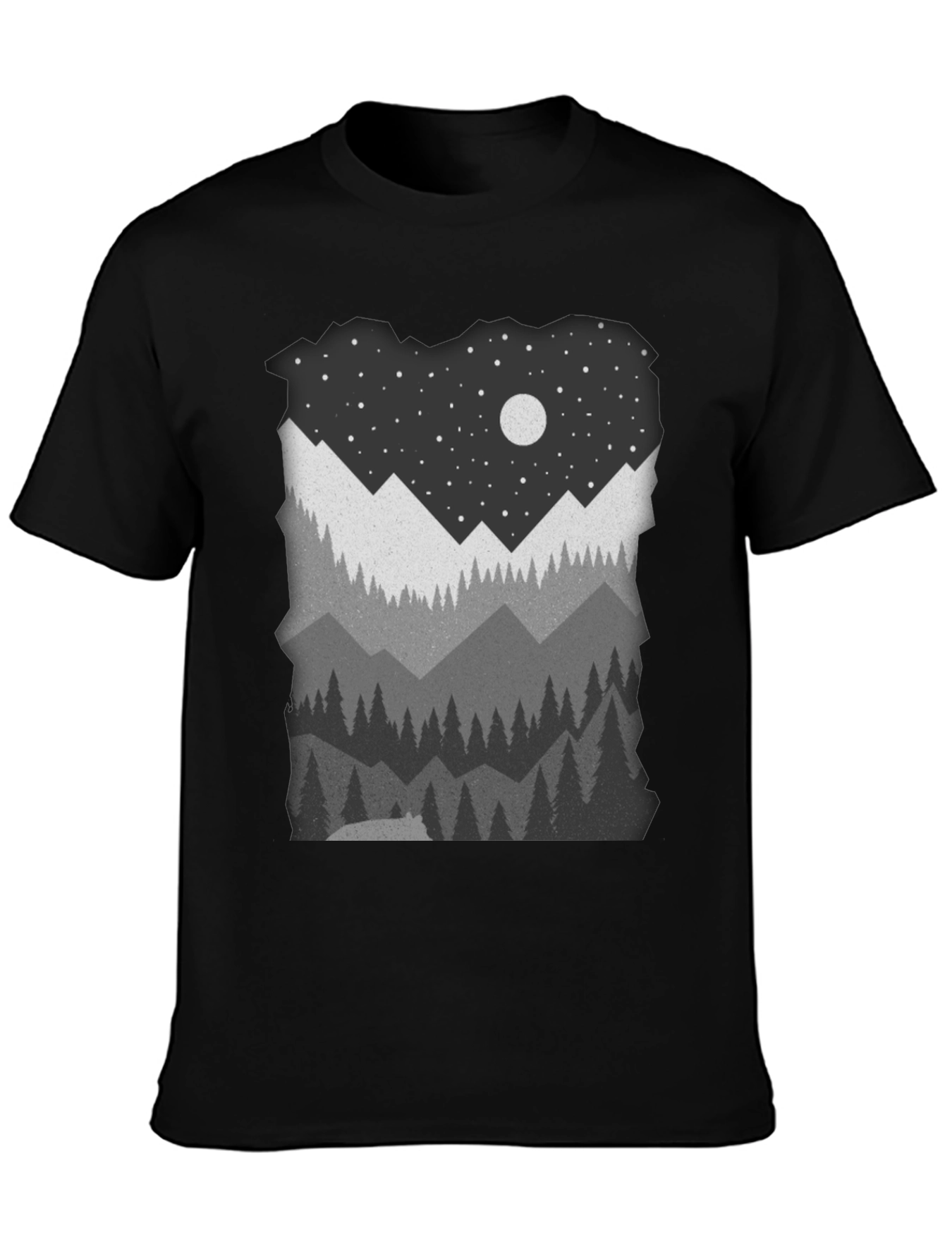 Mountain Nightscape Graphic Tee - Nature Inspired Apparel