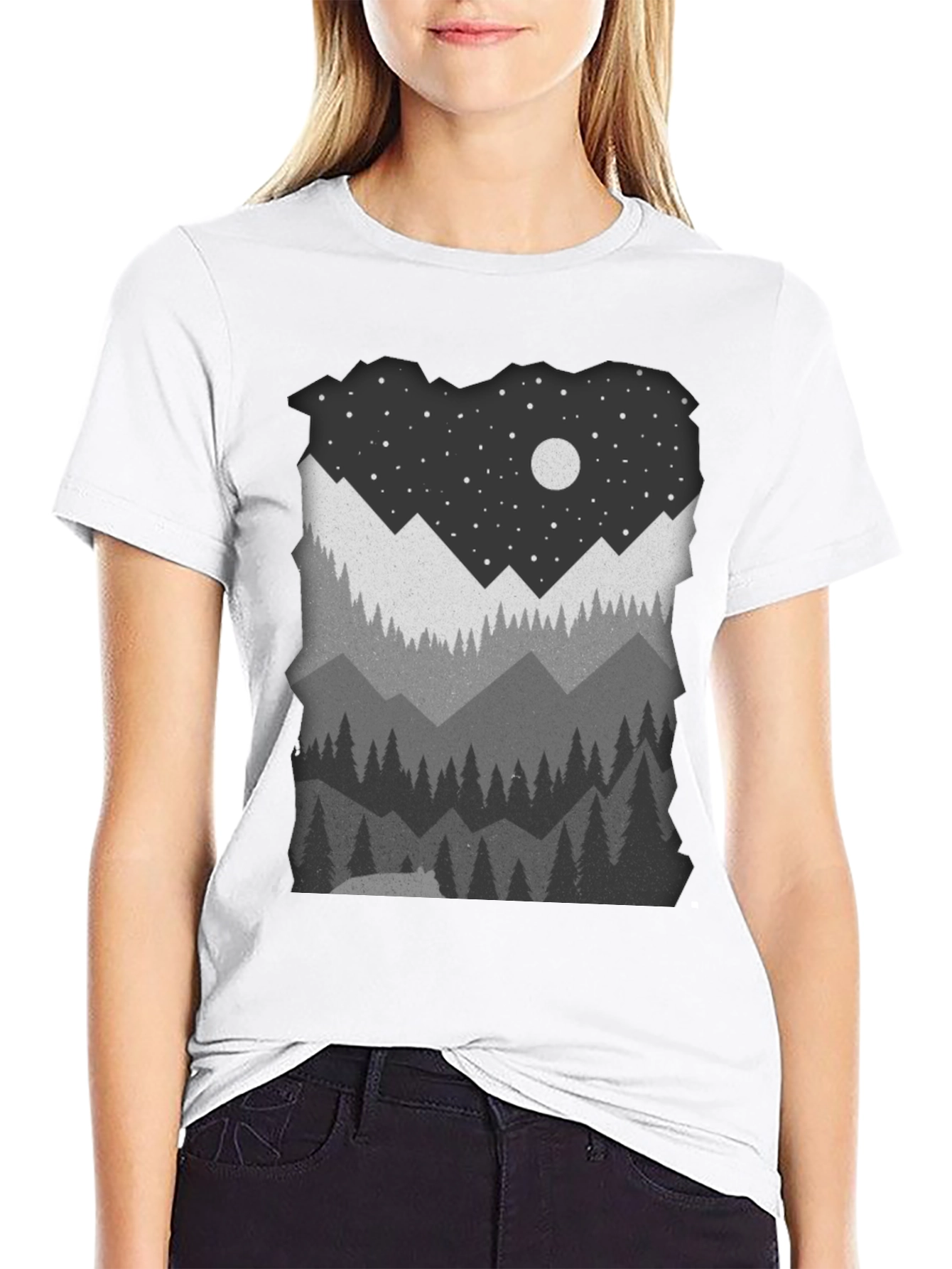 Mountain Nightscape Graphic Tee - Nature Inspired Apparel