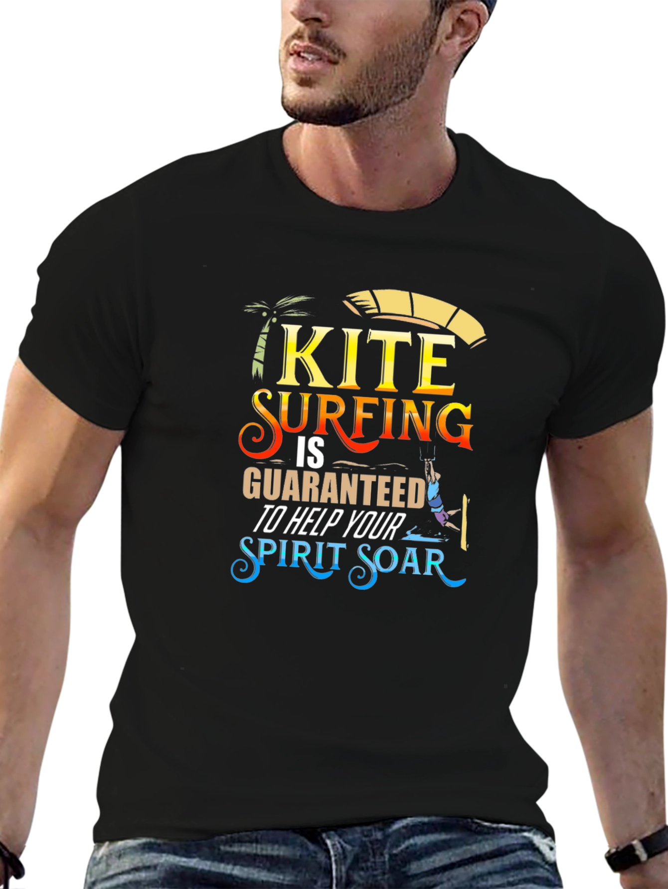 Kite Surfing Spirit Soar Graphic Tee