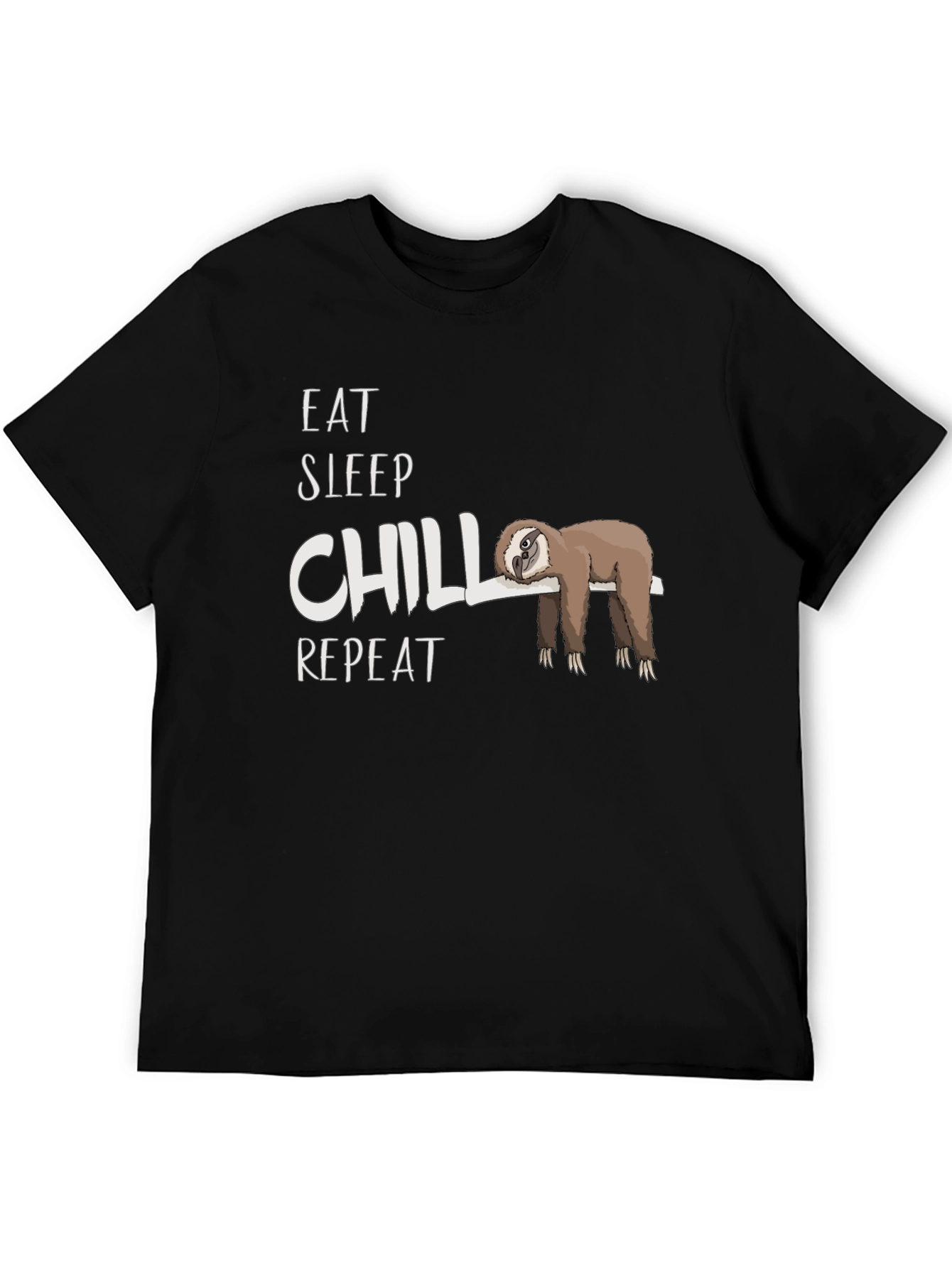 Eat Sleep Chill Repeat Sloth Graphic T-Shirt