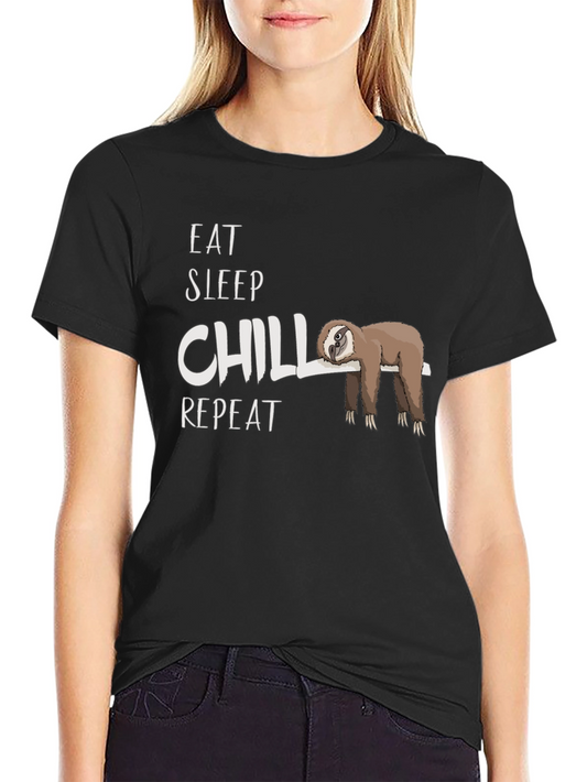 Eat Sleep Chill Repeat Sloth Graphic T-Shirt