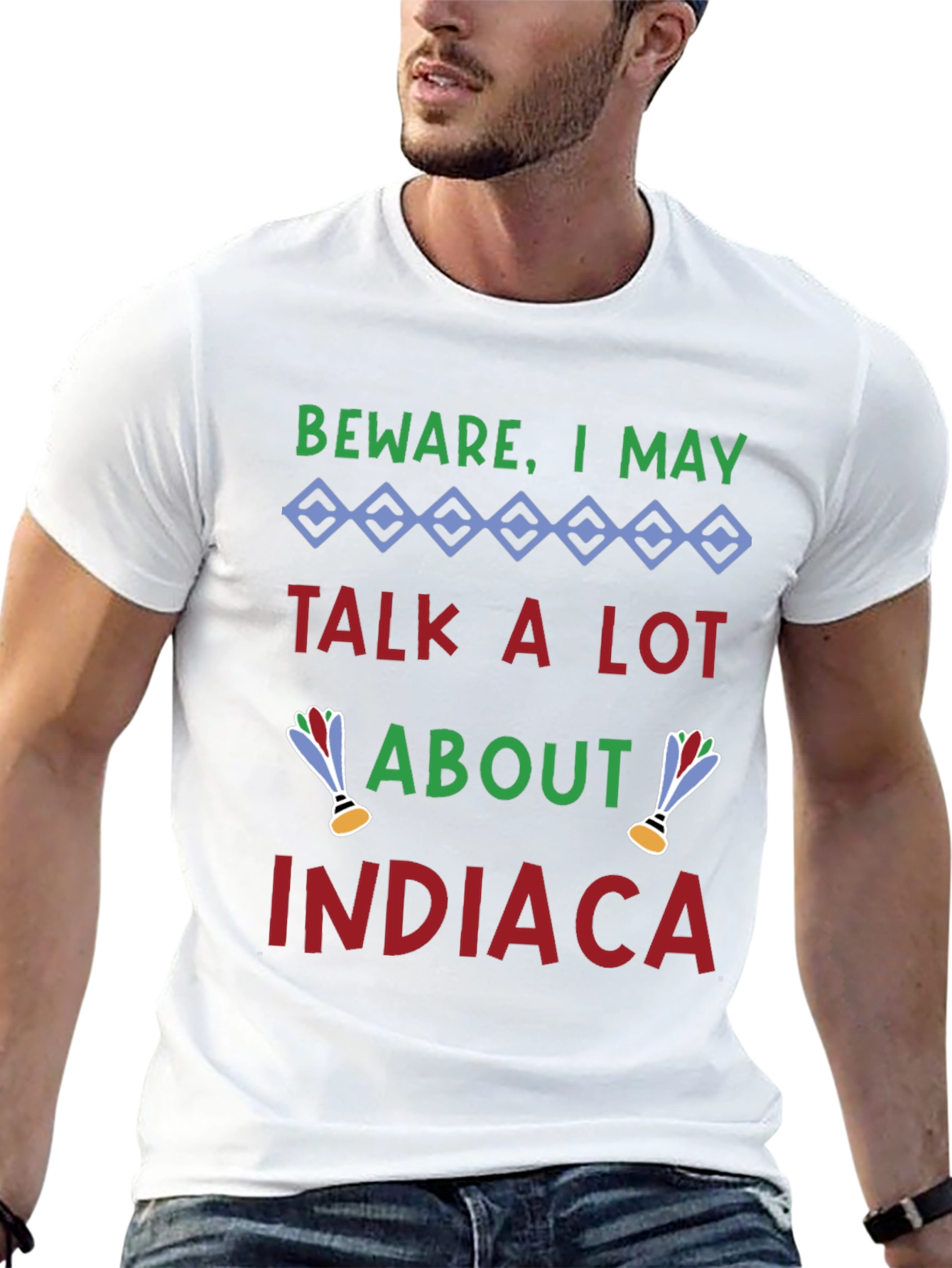 Beware I May Talk About Indiaca Black T-Shirt