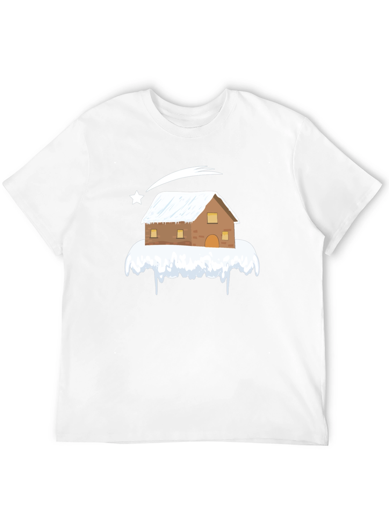 Snowy House Graphic T-Shirt - Winter Holiday Festive Tee