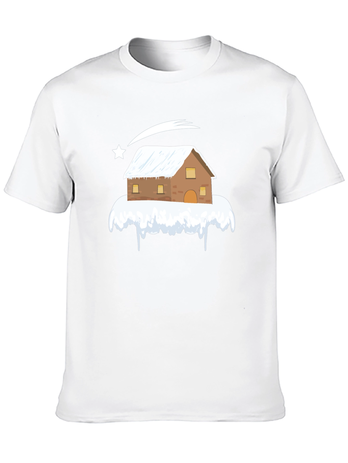 Snowy House Graphic T-Shirt - Winter Holiday Festive Tee