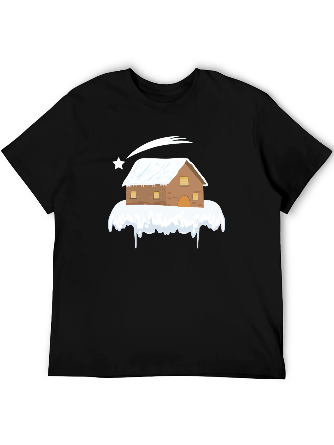 Snowy House Graphic T-Shirt - Winter Holiday Festive Tee