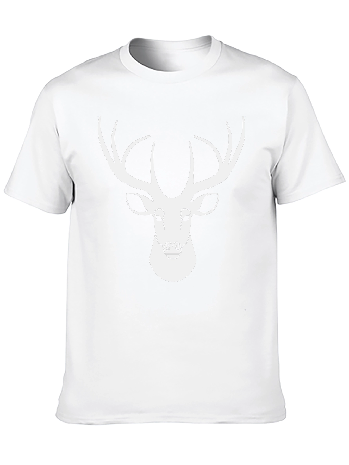 Deer Graphic Tee - Black Cotton Blend Casual Shirt