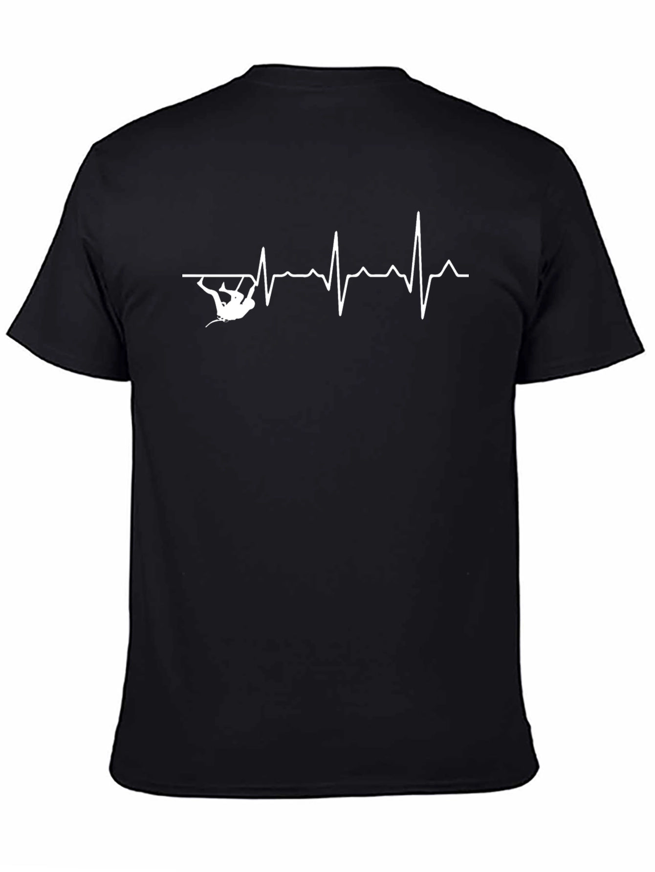 Climbing Heartbeat T-Shirt - Black Graphic Tee