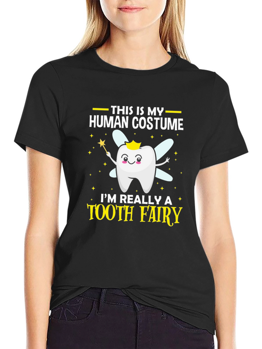 Tooth Fairy Human Costume T-Shirt Funny Halloween Tee