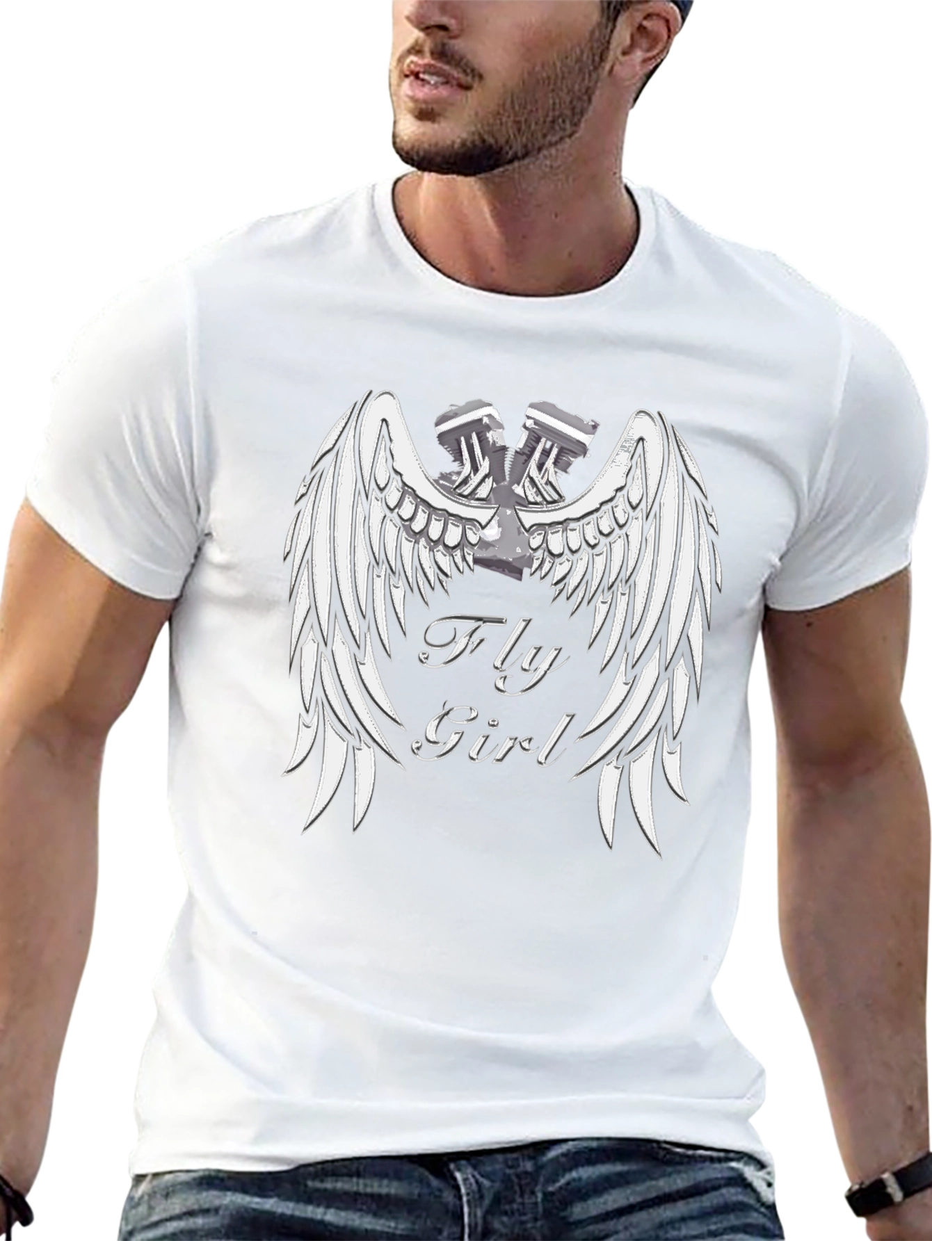Fly Girl Winged Engine Graphic Tee
