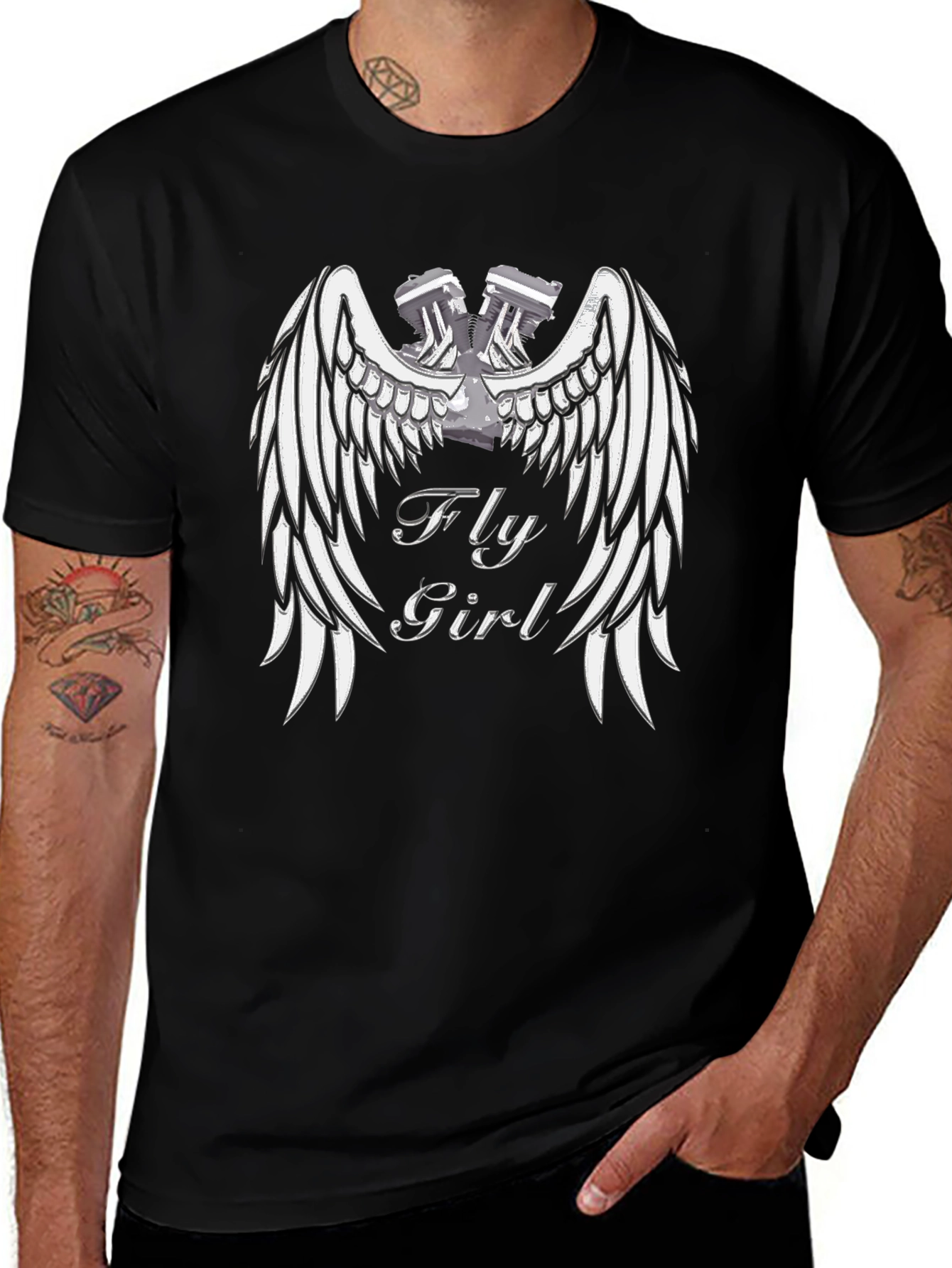 Fly Girl Winged Engine Graphic Tee