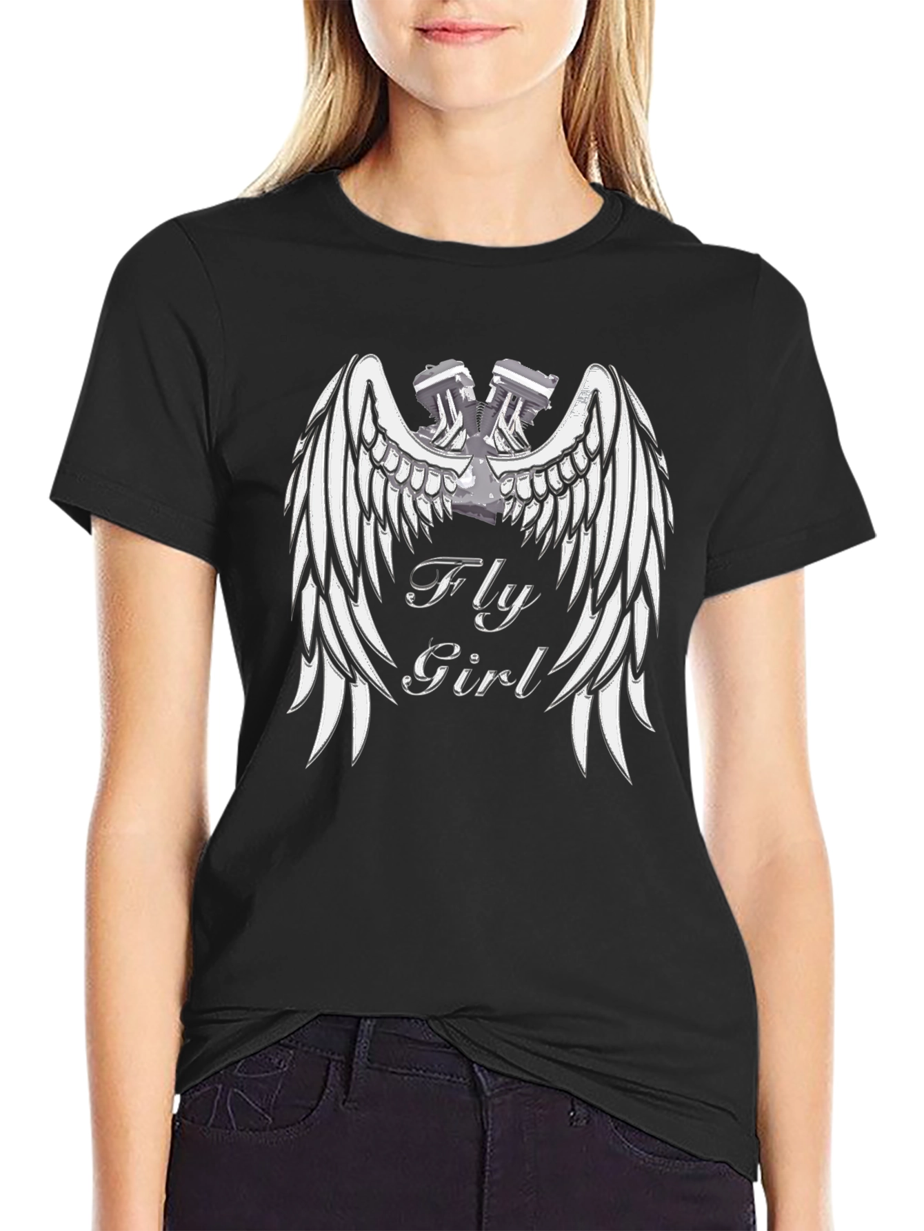 Fly Girl Winged Engine Graphic Tee