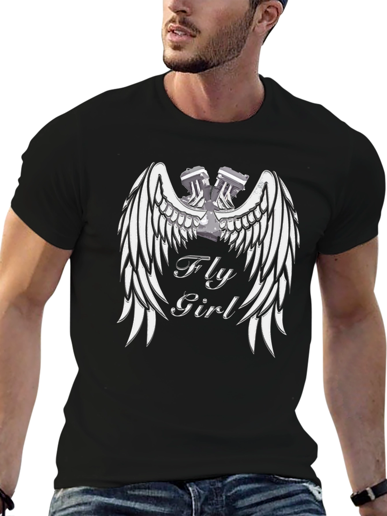 Fly Girl Winged Engine Graphic Tee