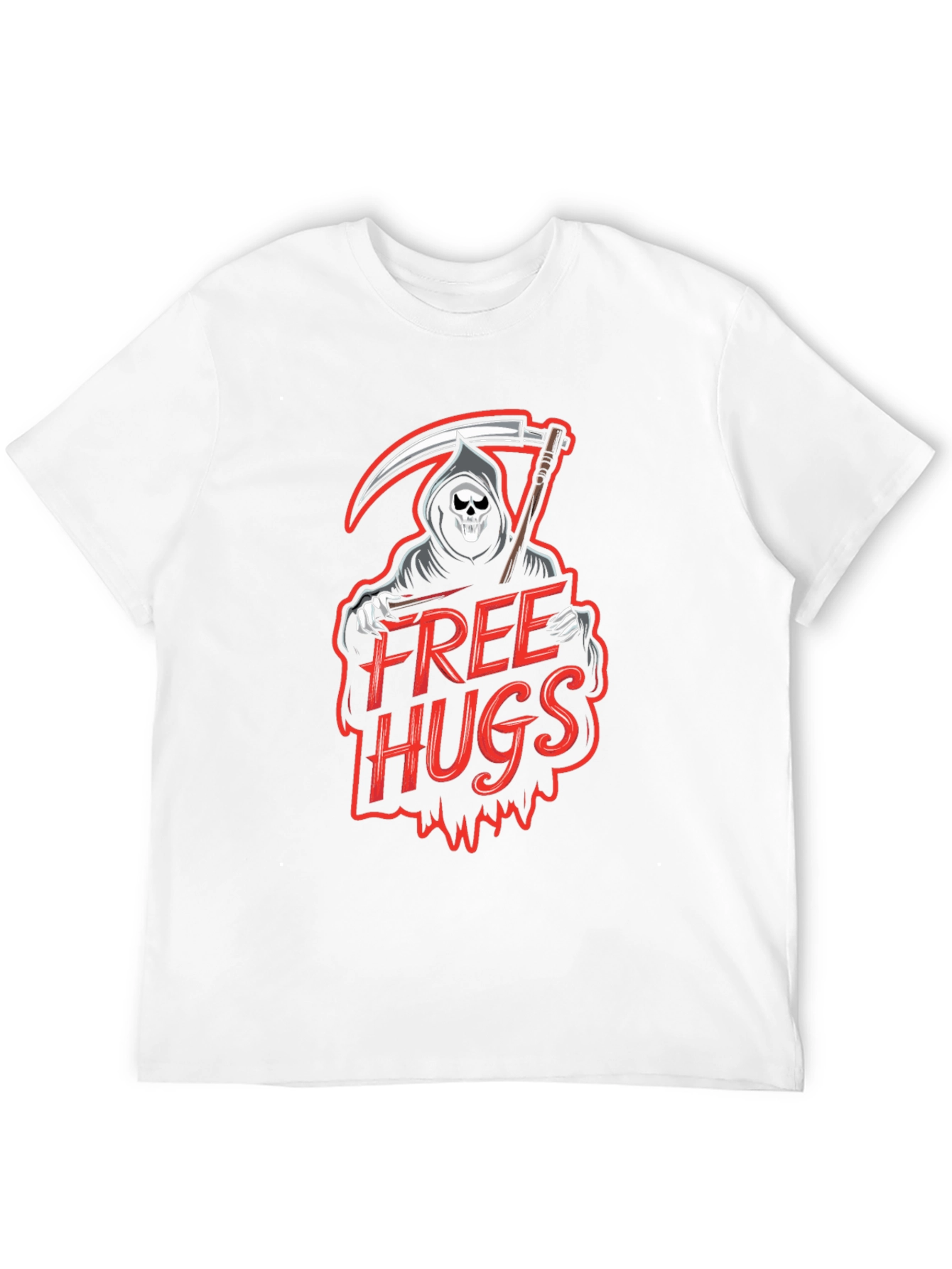 Free Hugs Grim Reaper Graphic T-Shirt