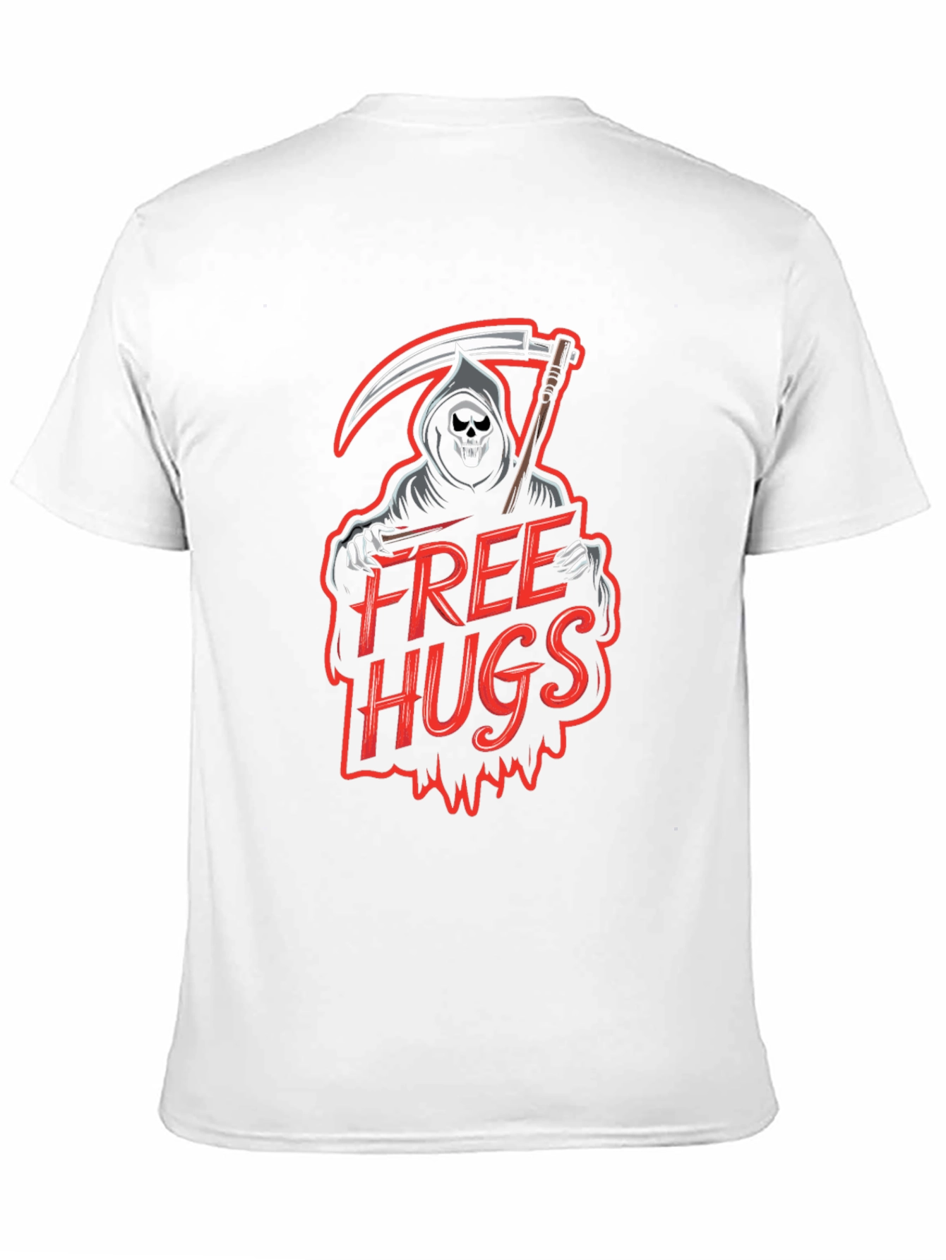 Free Hugs Grim Reaper Graphic T-Shirt