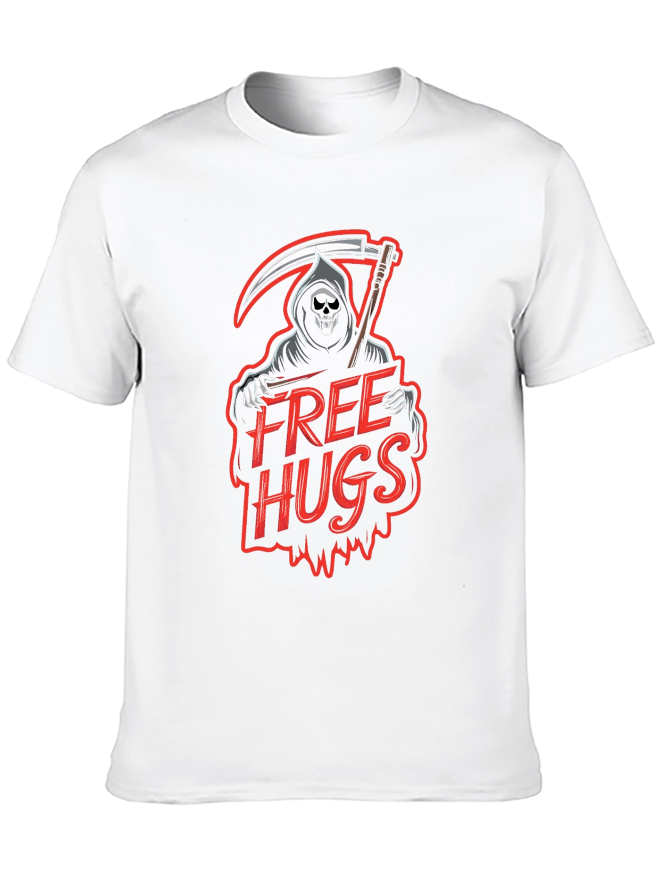 Free Hugs Grim Reaper Graphic T-Shirt