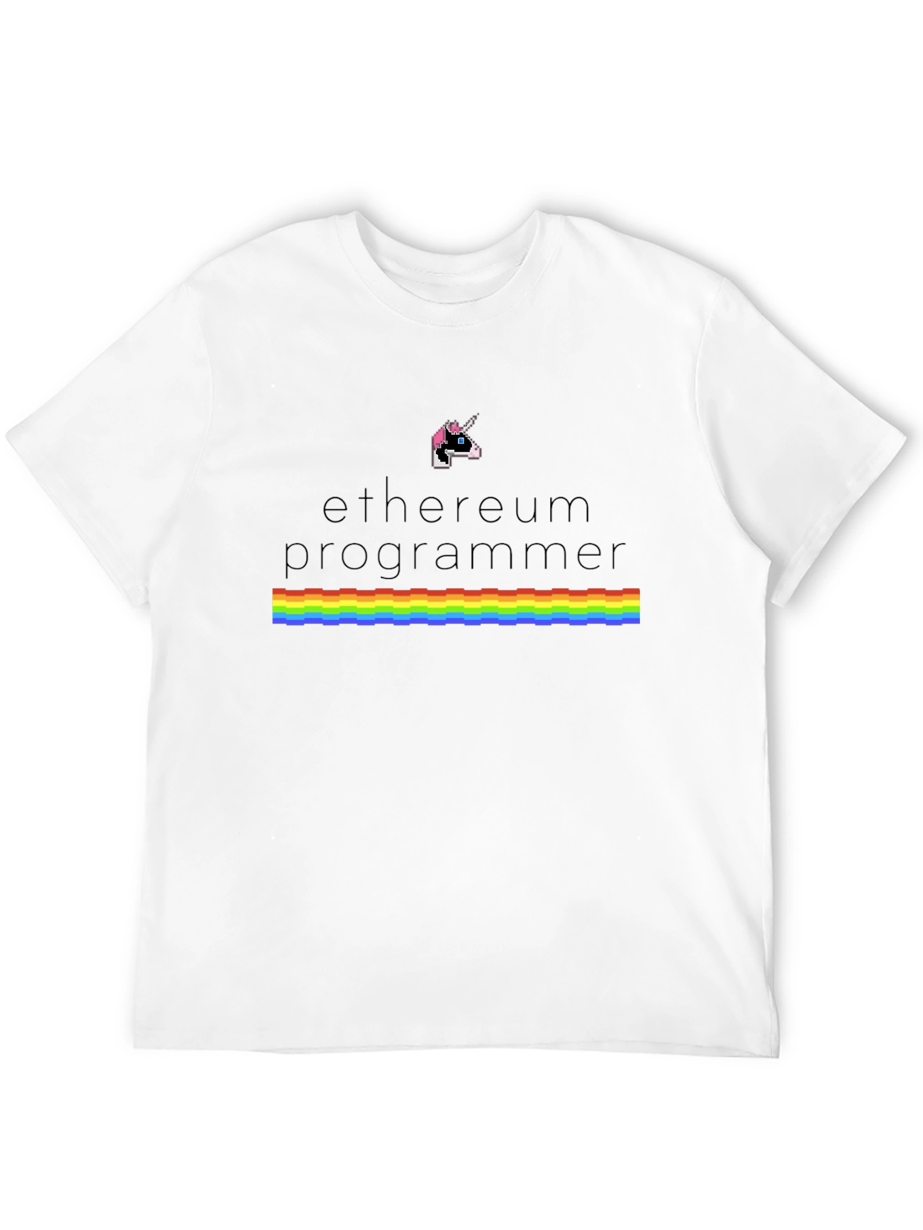 Ethereum Programmer Unicorn Pixel Art T-Shirt