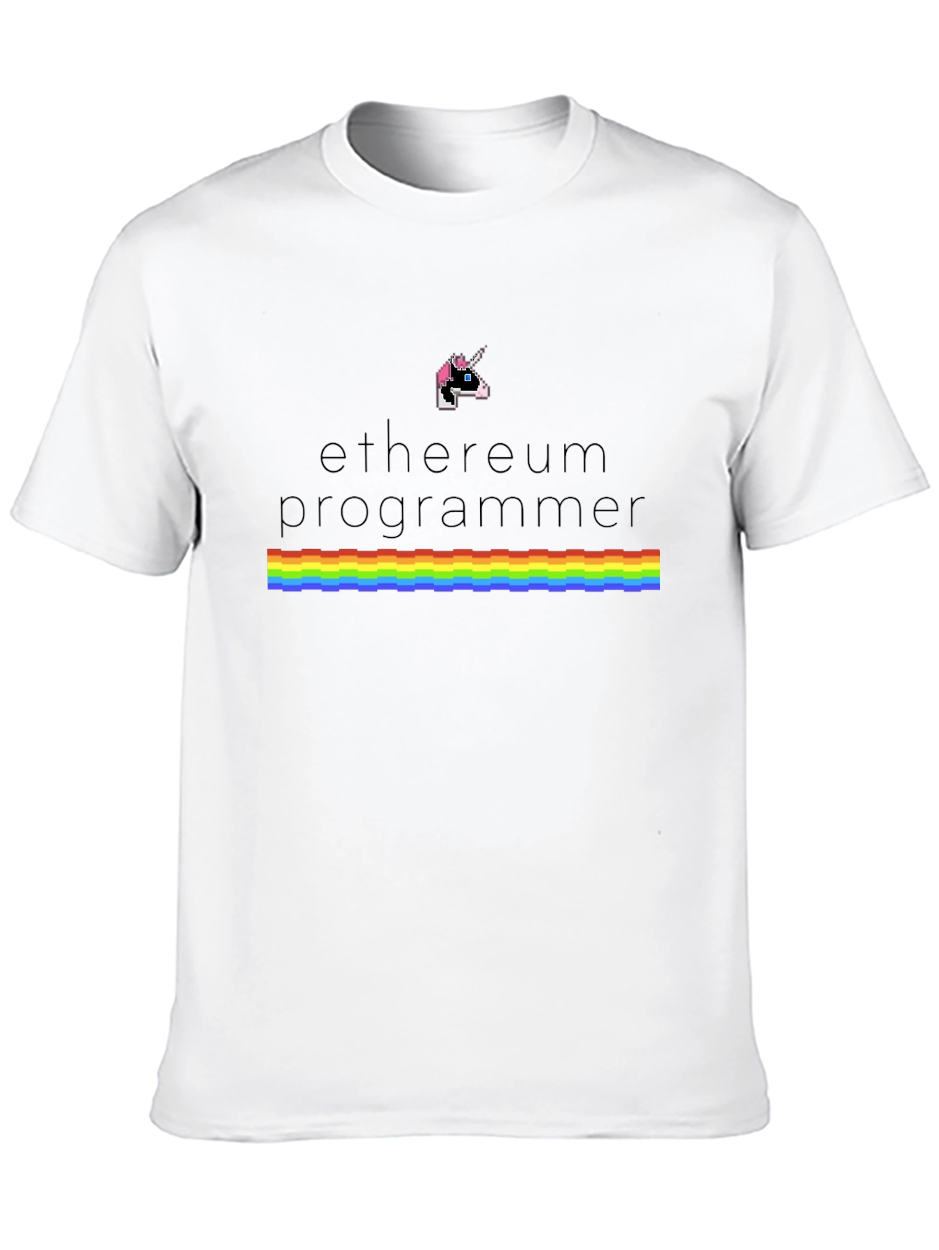 Ethereum Programmer Unicorn Pixel Art T-Shirt