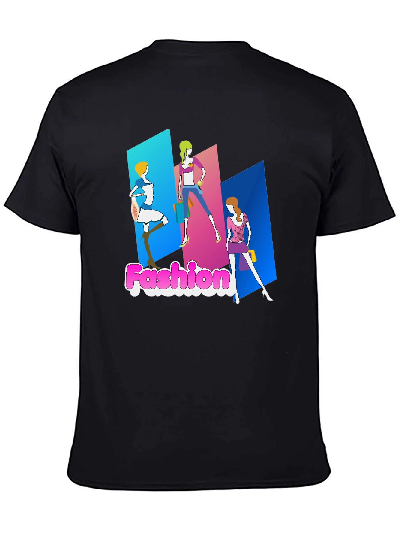 Fashion Graphic Print Black T-Shirt