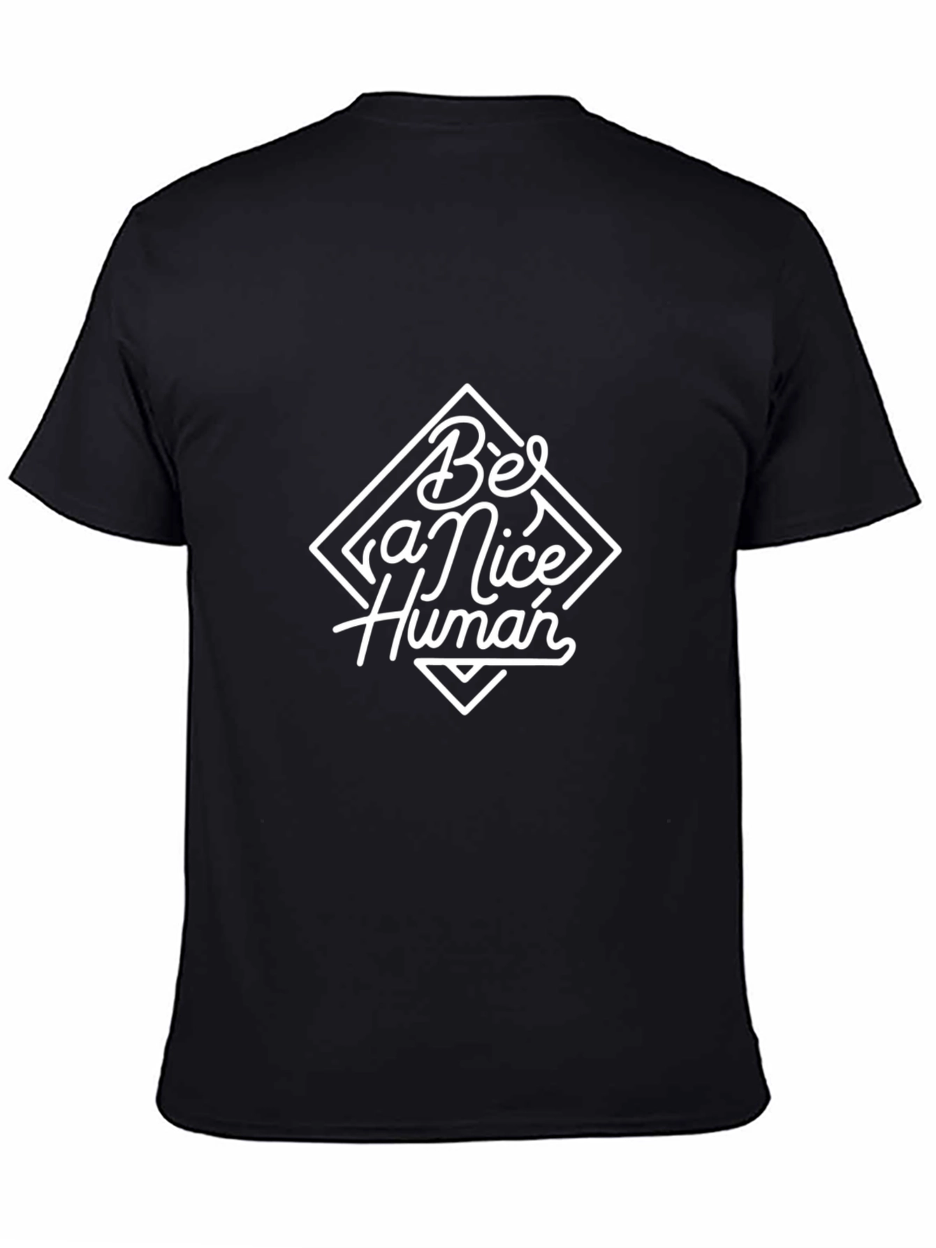 Be A Nice Human Graphic Black T-Shirt