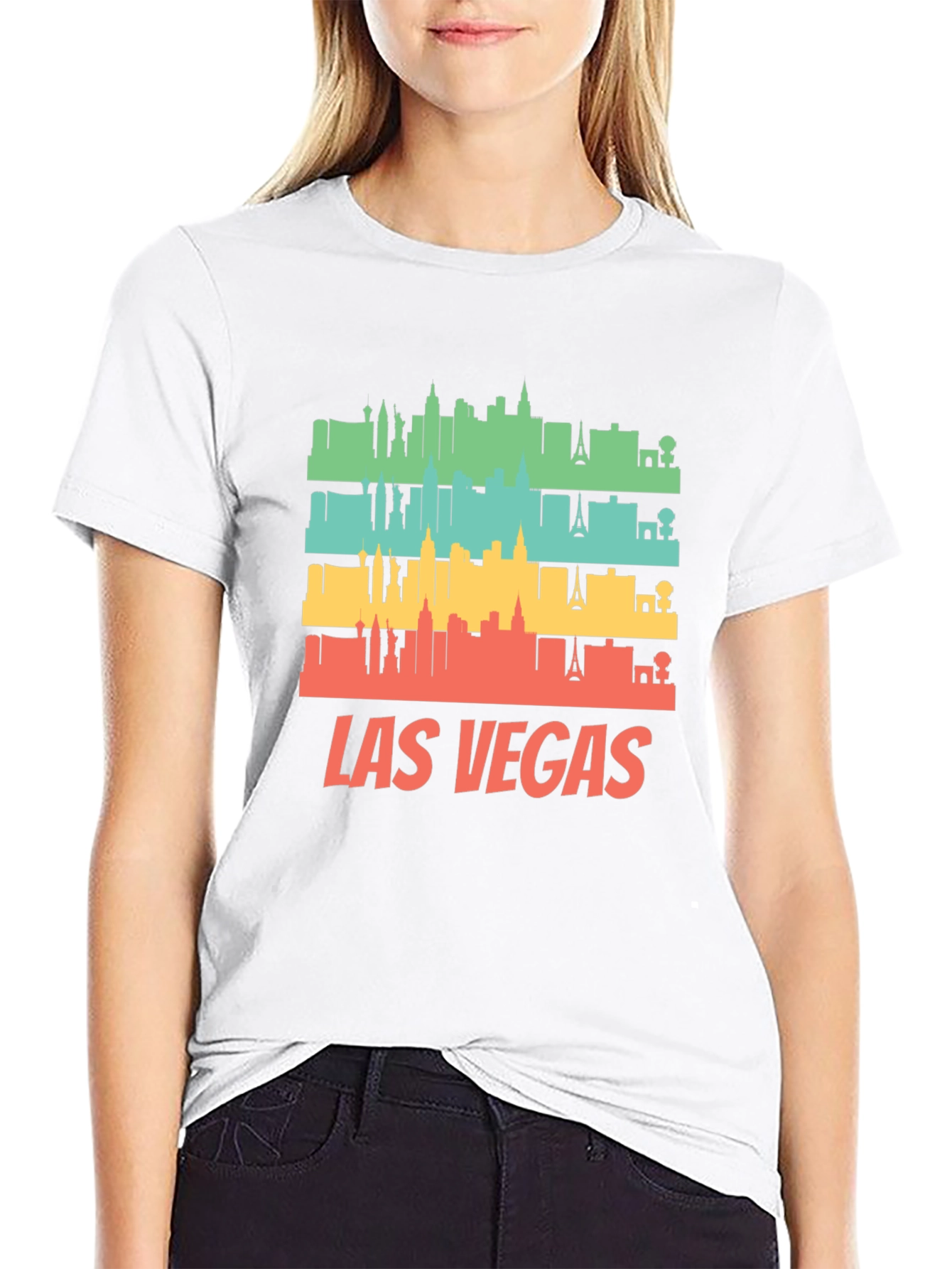 Las Vegas Skyline Retro Graphic T-Shirt