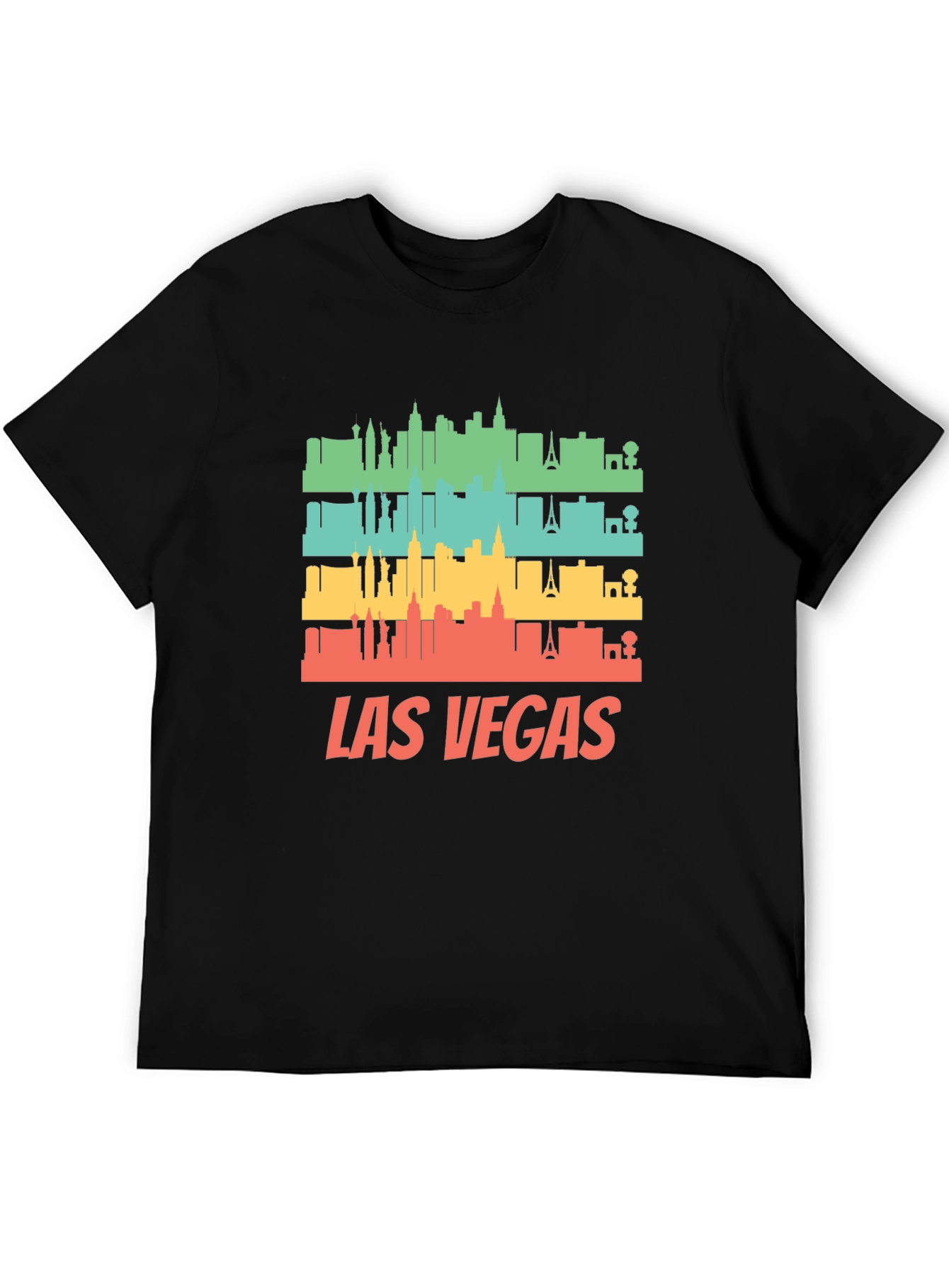 Las Vegas Skyline Retro Graphic T-Shirt