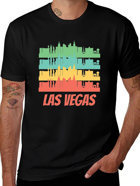 Las Vegas Skyline Retro Graphic T-Shirt