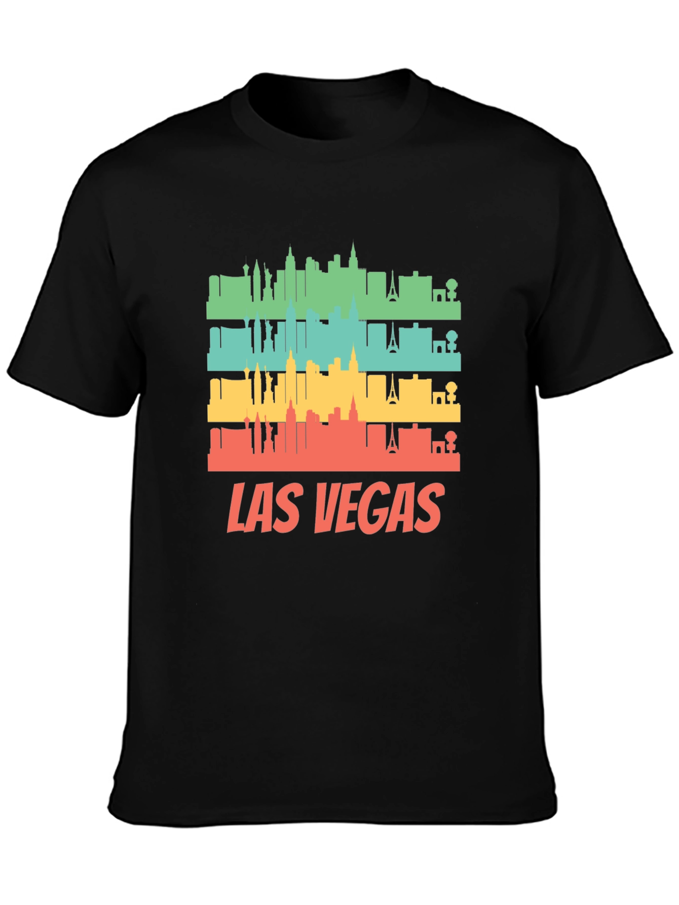Las Vegas Skyline Retro Graphic T-Shirt
