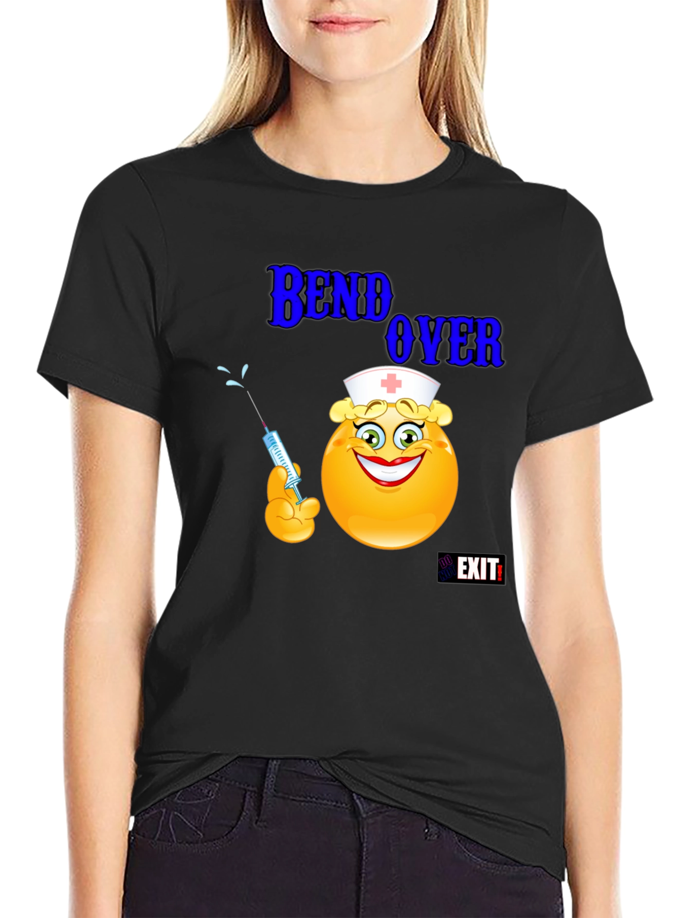 Nurse Emoji Graphic T-Shirt - Bend Over