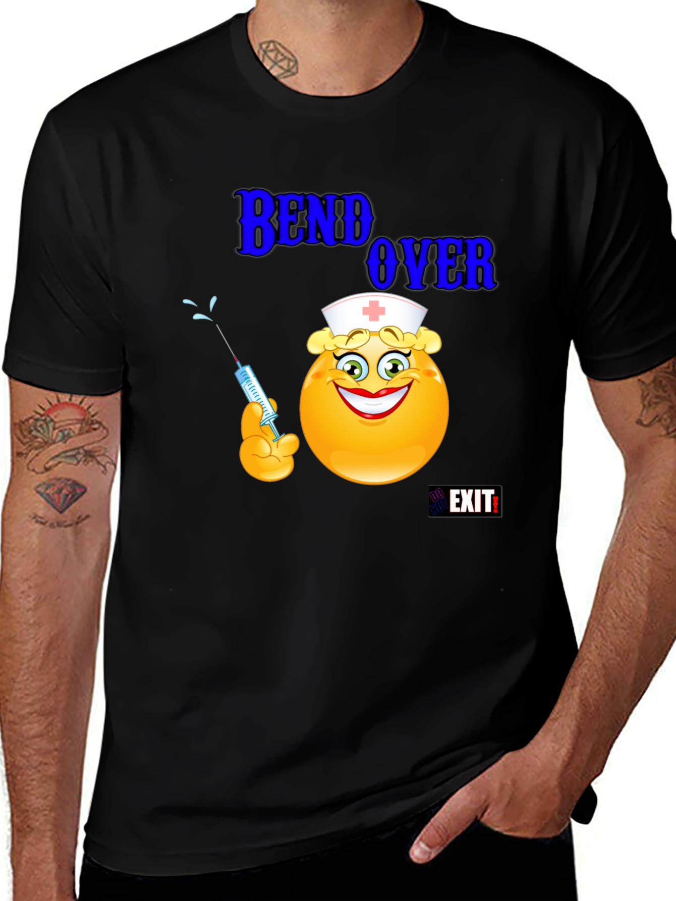 Nurse Emoji Graphic T-Shirt - Bend Over