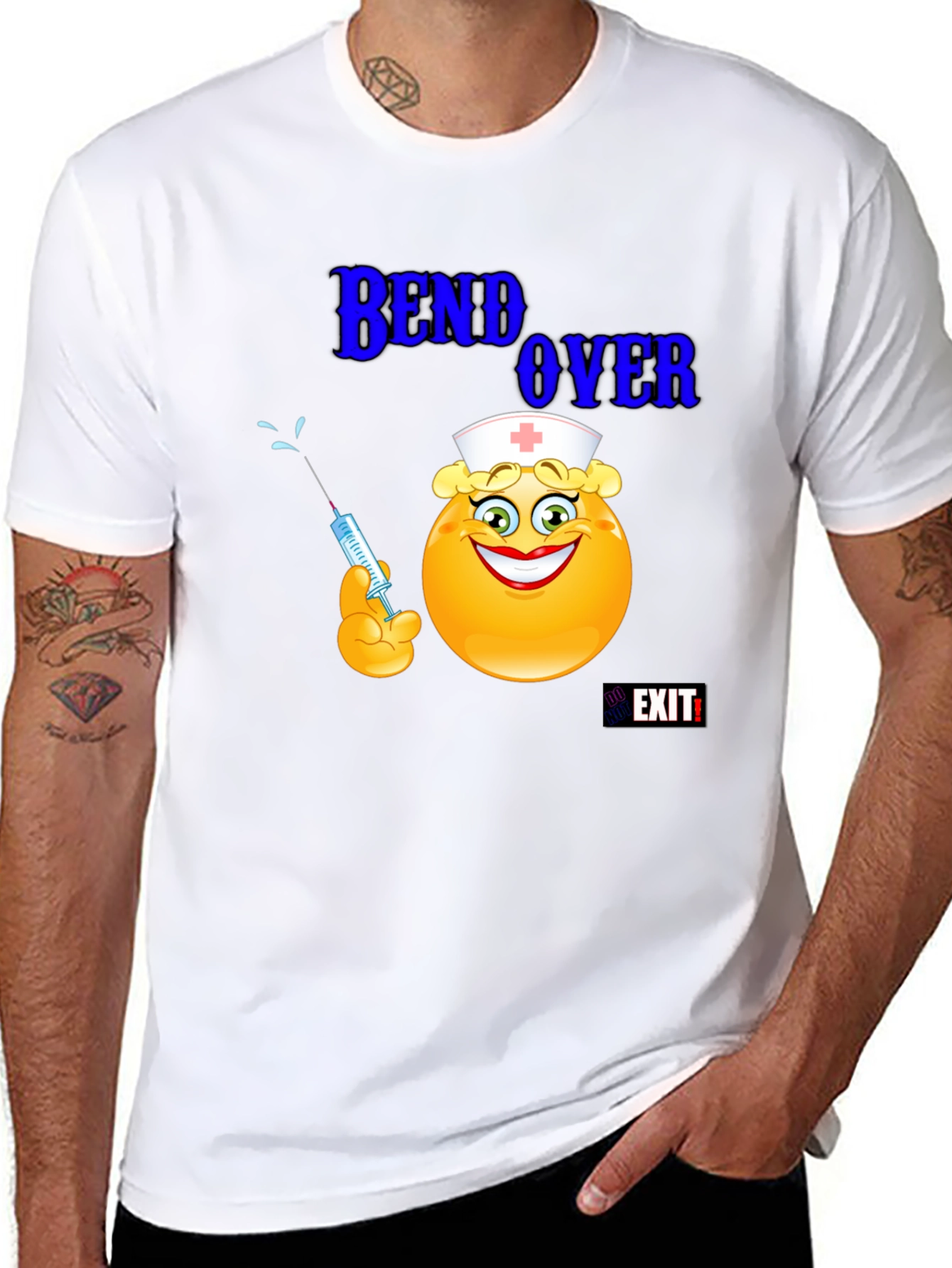 Nurse Emoji Graphic T-Shirt - Bend Over