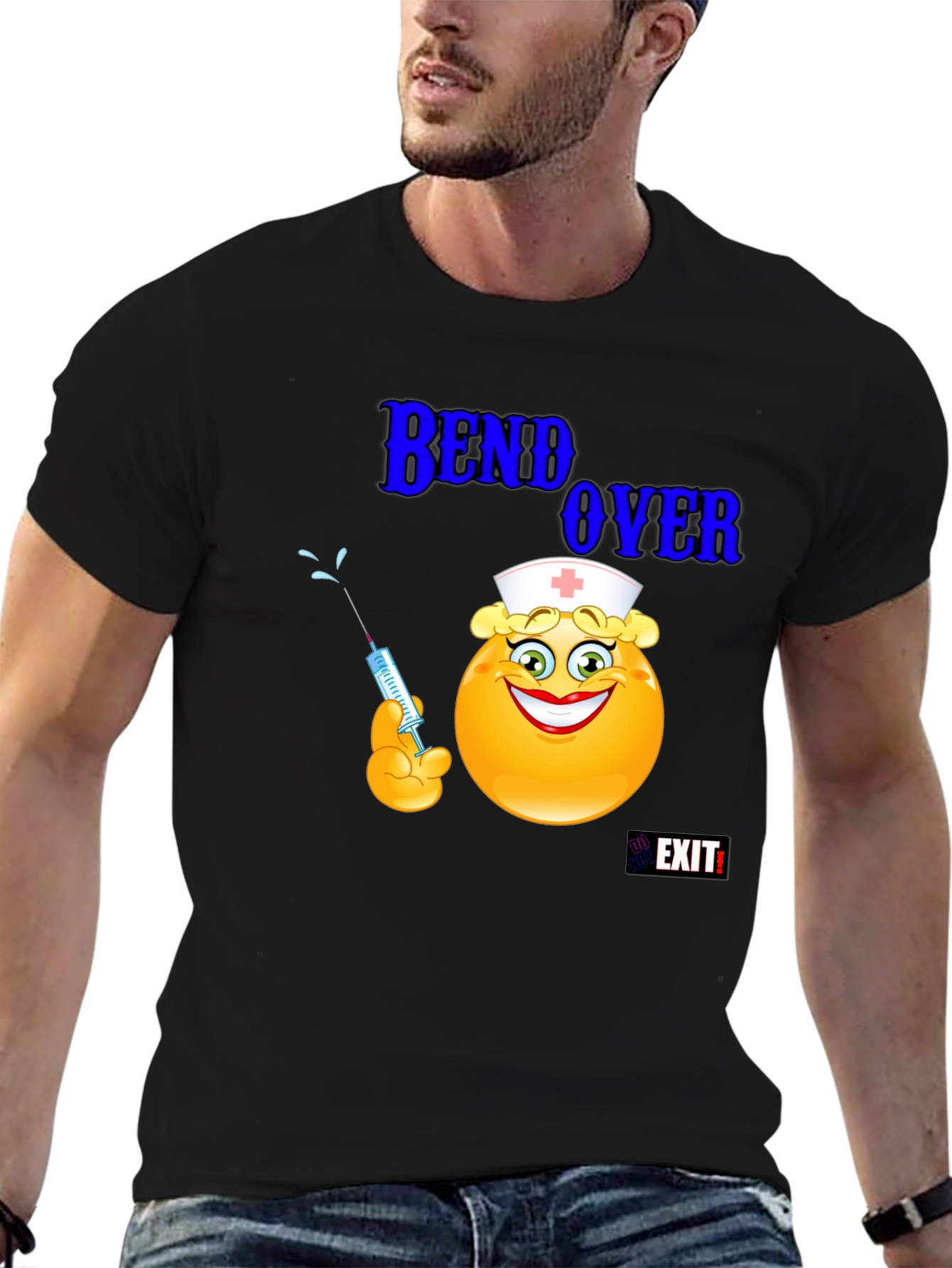 Nurse Emoji Graphic T-Shirt - Bend Over