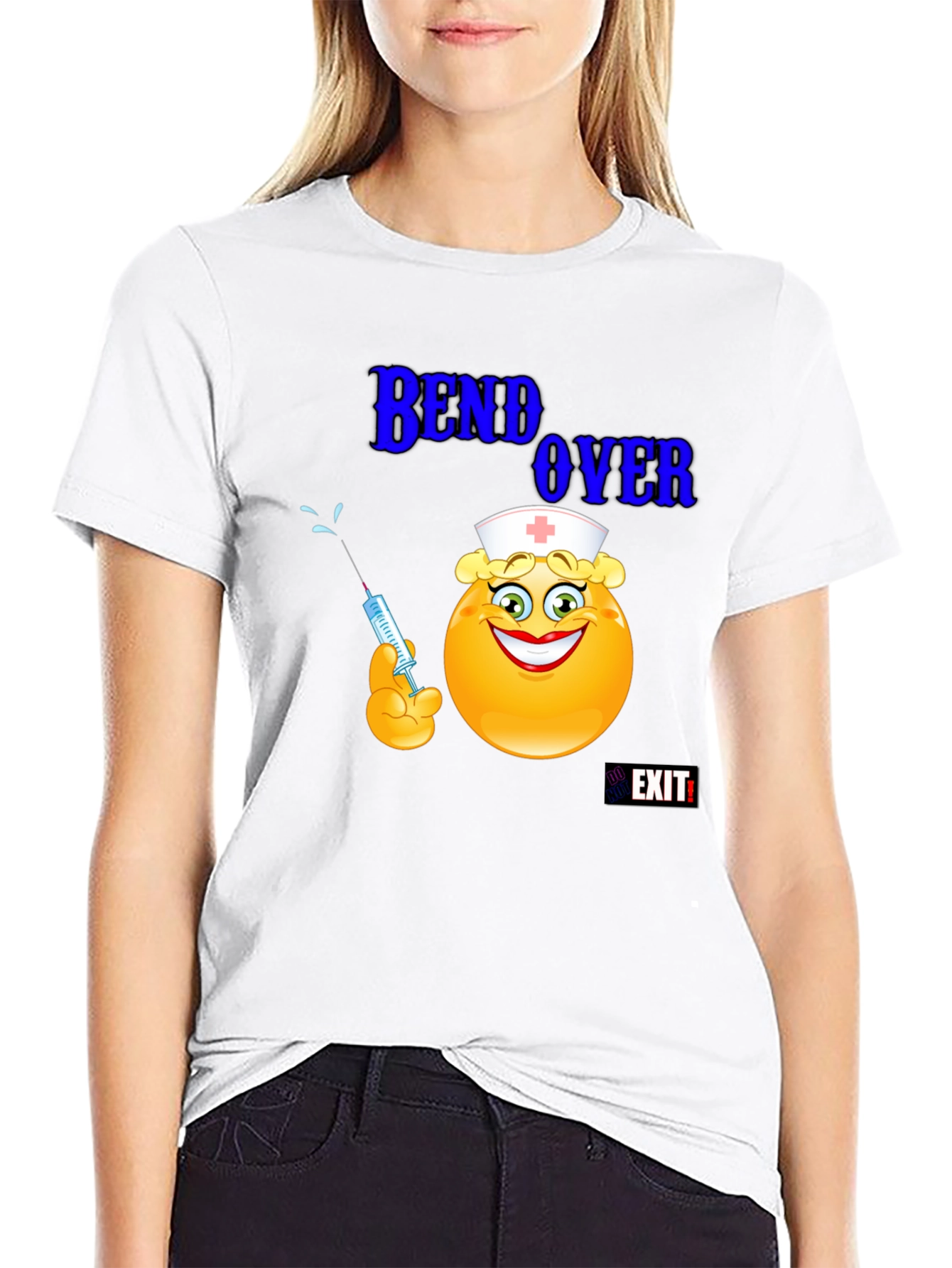 Nurse Emoji Graphic T-Shirt - Bend Over