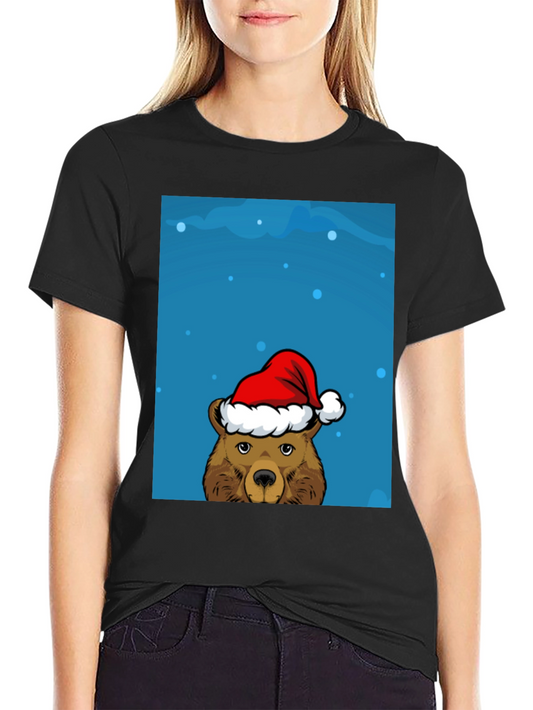 Festive Bear Graphic Tee - Holiday Cheer
