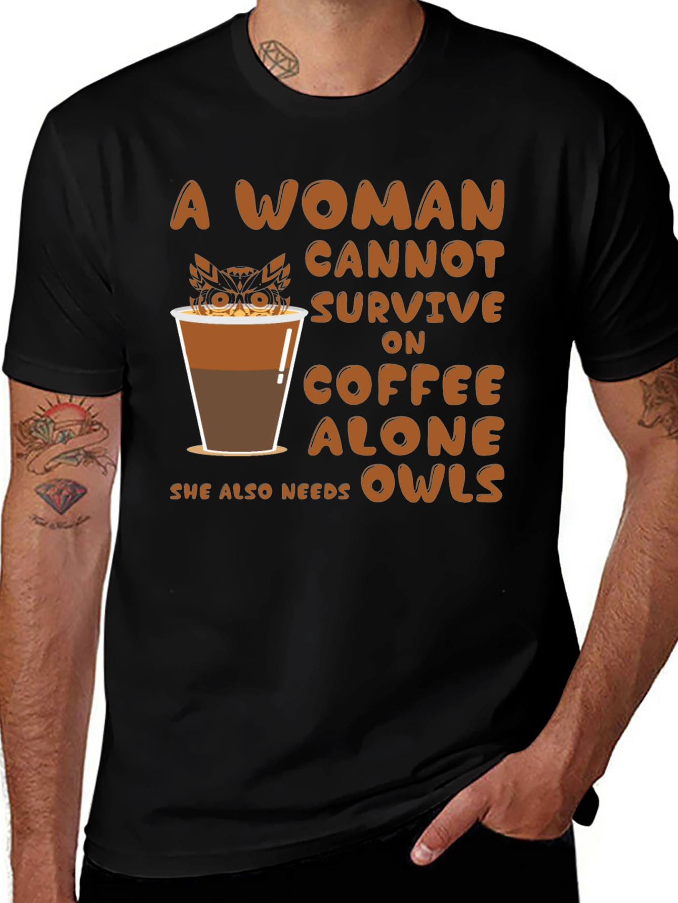 Coffee & Owls Womens T-Shirt