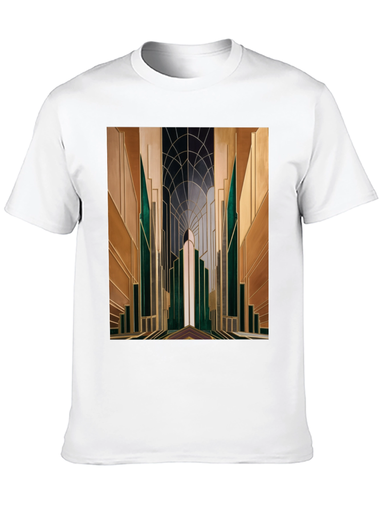 Art Deco Metropolis Graphic Tee - Stylish Modernist Design