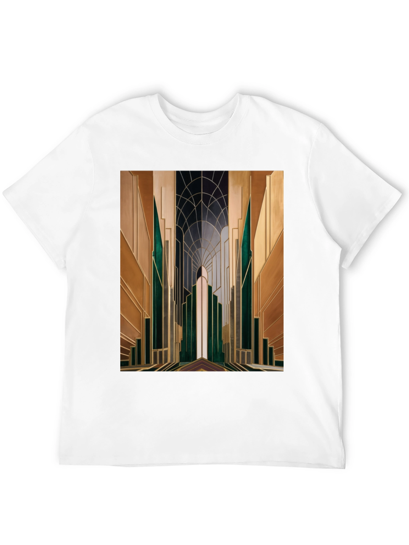 Art Deco Metropolis Graphic Tee - Stylish Modernist Design