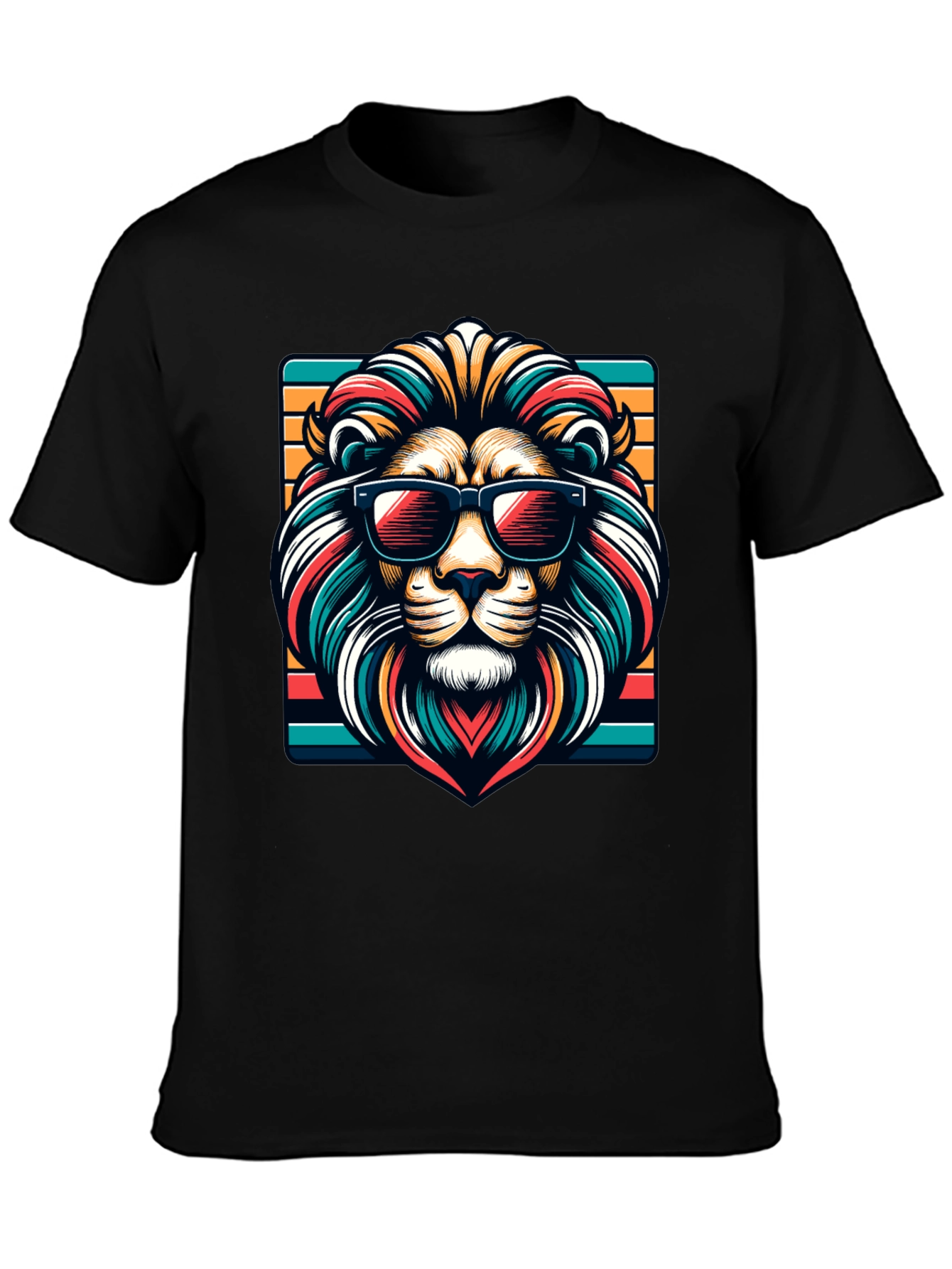 Cool Lion Graphic Tee - Trendy Animal Design