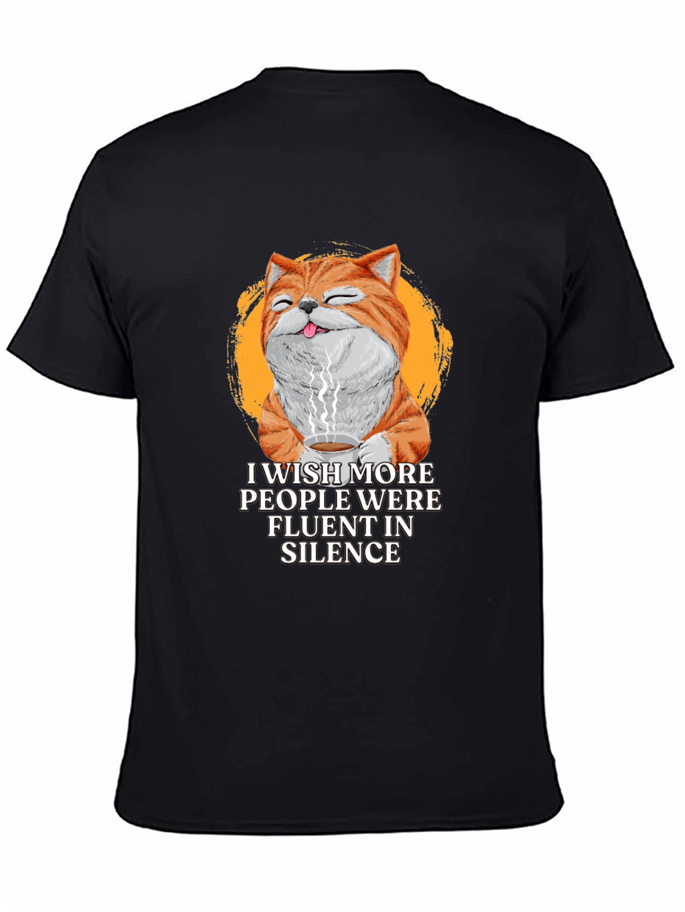 Fluent Silence Cat Graphic T-Shirt