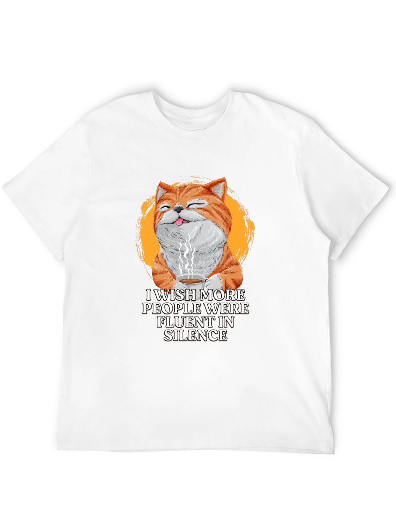 Fluent Silence Cat Graphic T-Shirt