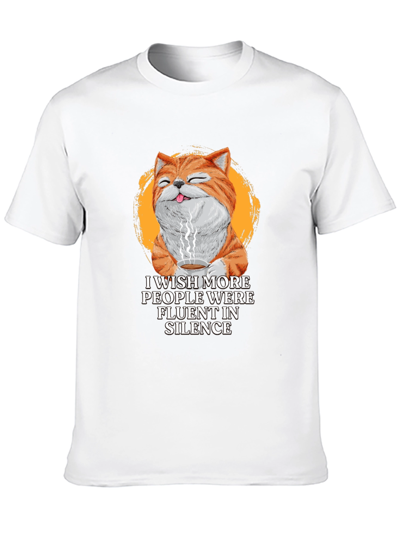 Fluent Silence Cat Graphic T-Shirt